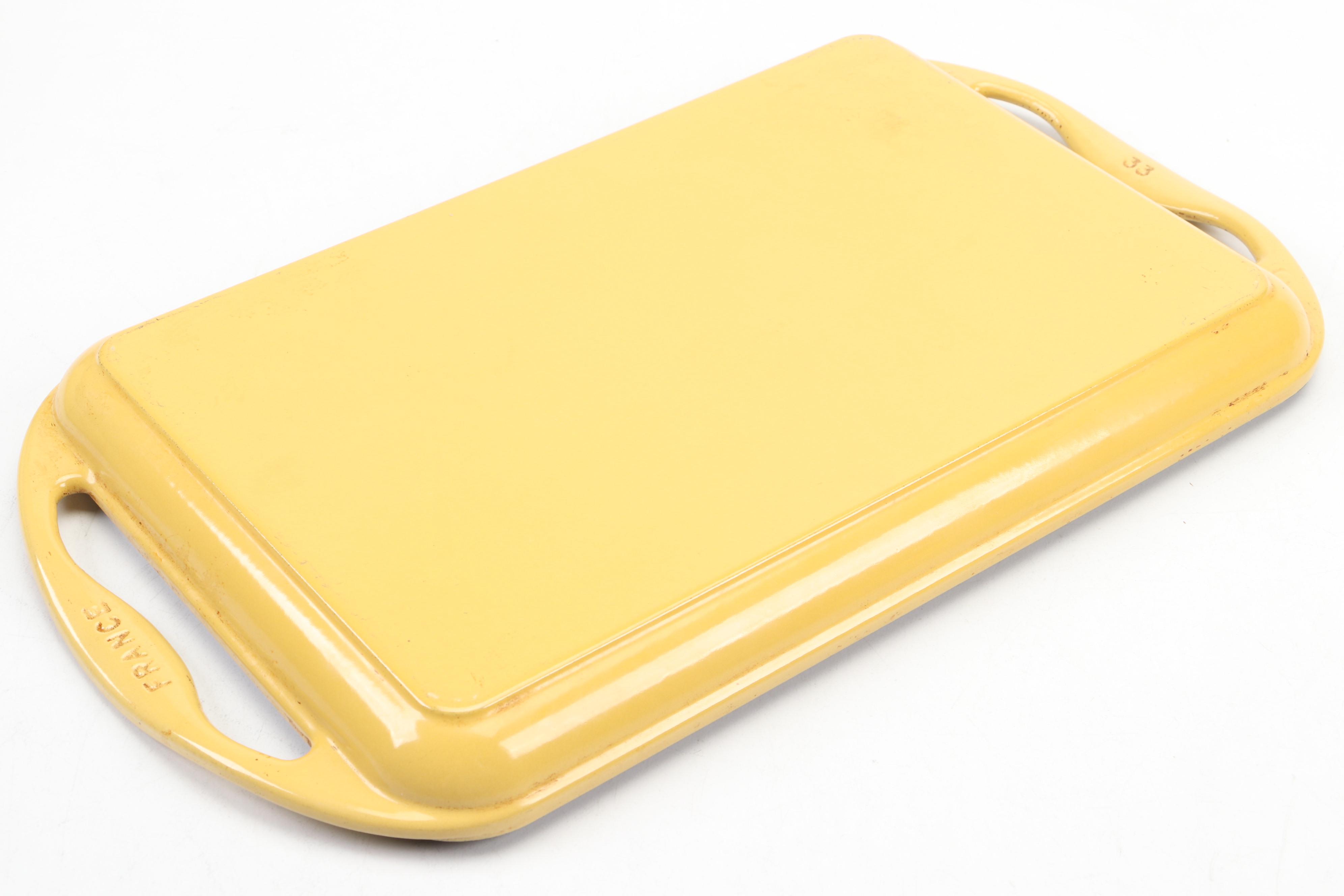 Le Creuset Enameled Cast Iron Griddle with Stoneware Baking Dish and Ramekins