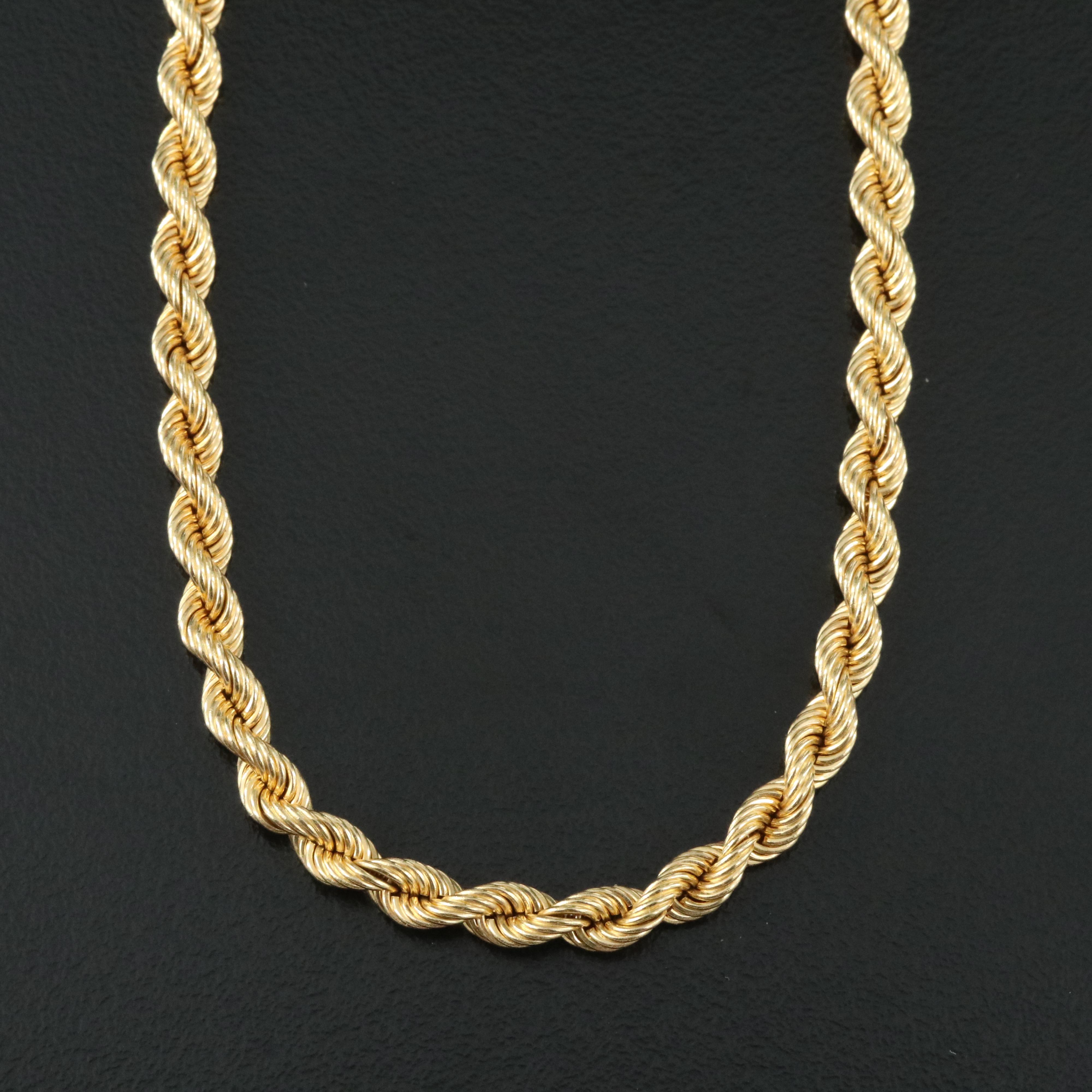 18K Rope Chain Necklace with Diamond Accent