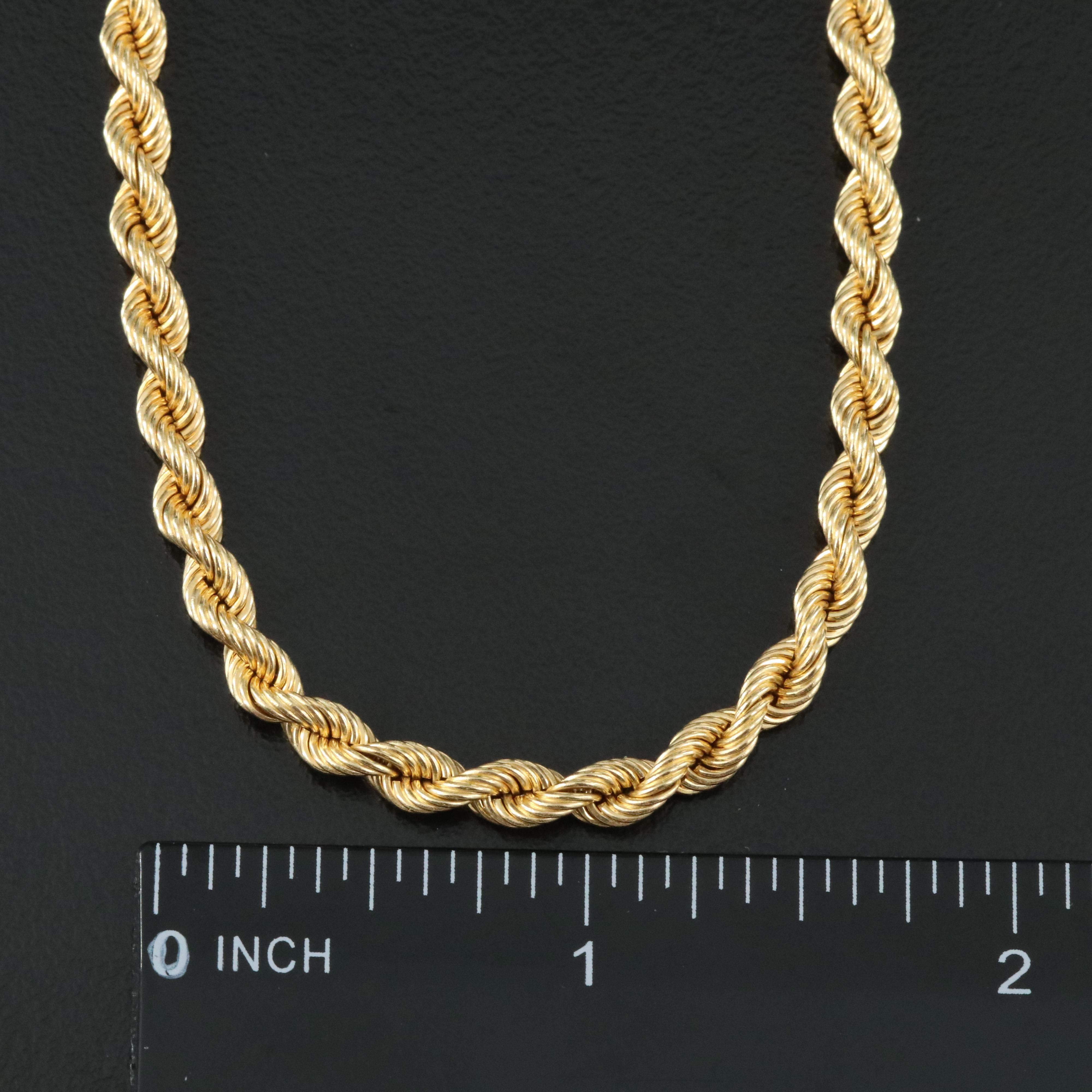 18K Rope Chain Necklace with Diamond Accent