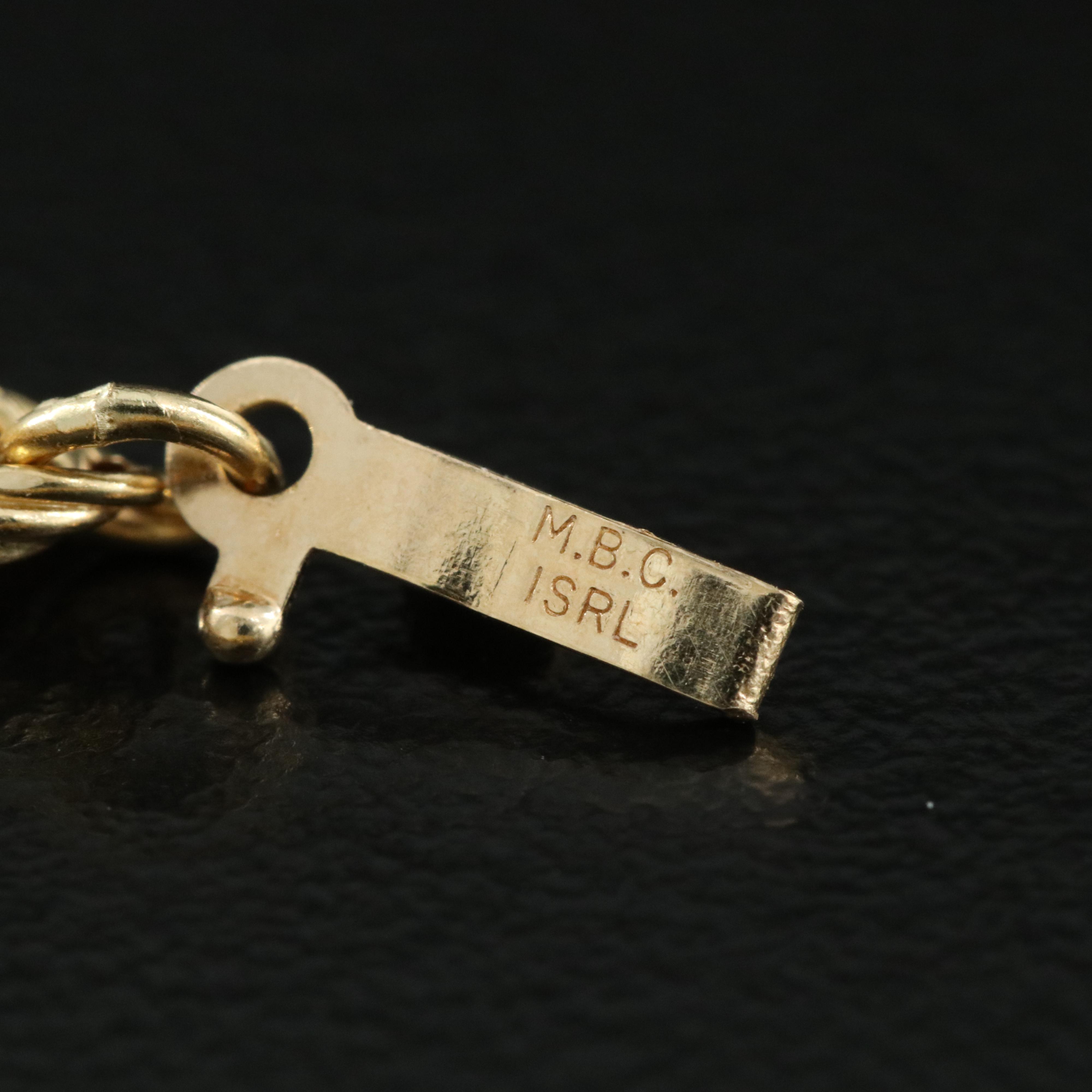 18K Rope Chain Necklace with Diamond Accent