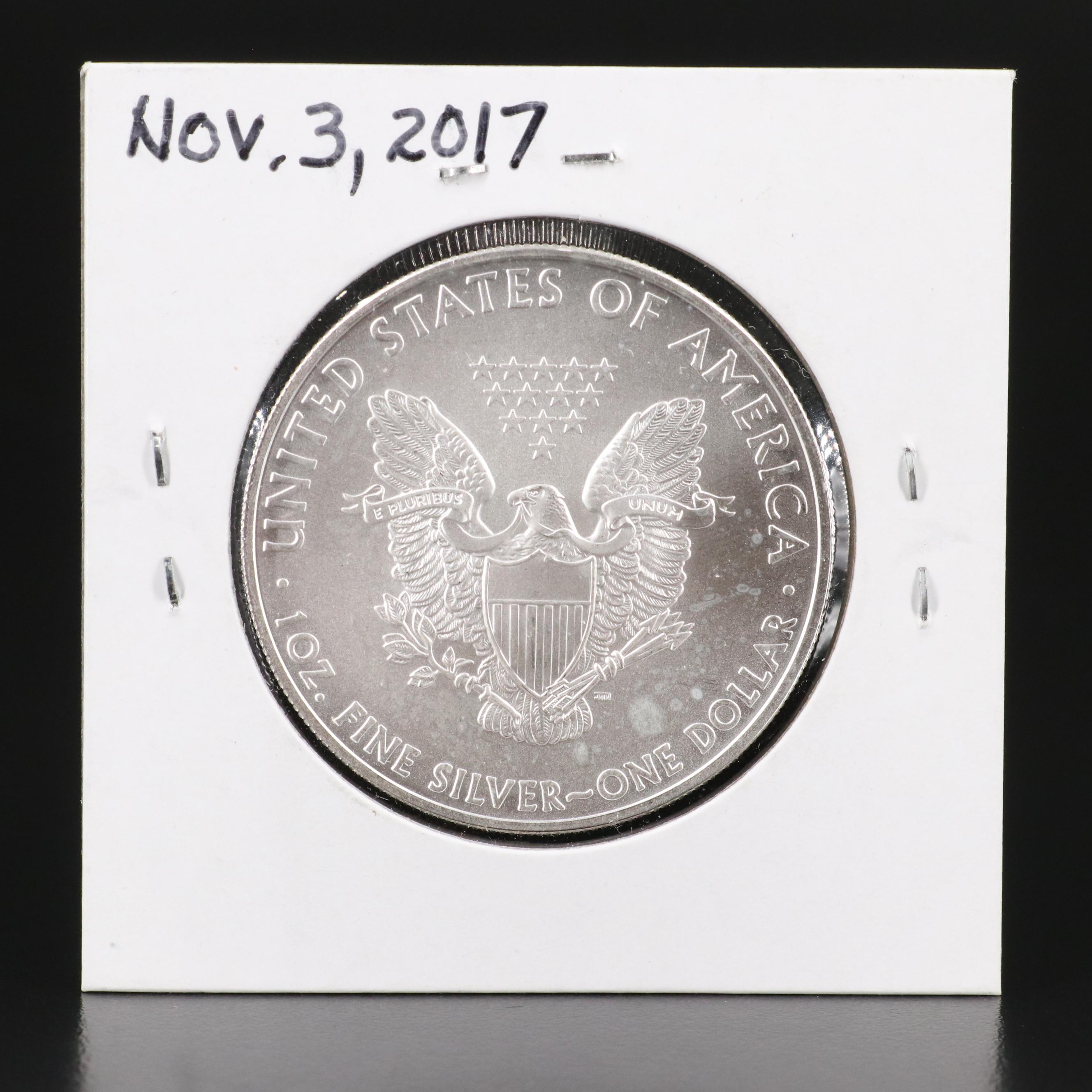 Five American Silver Eagles Including 2016