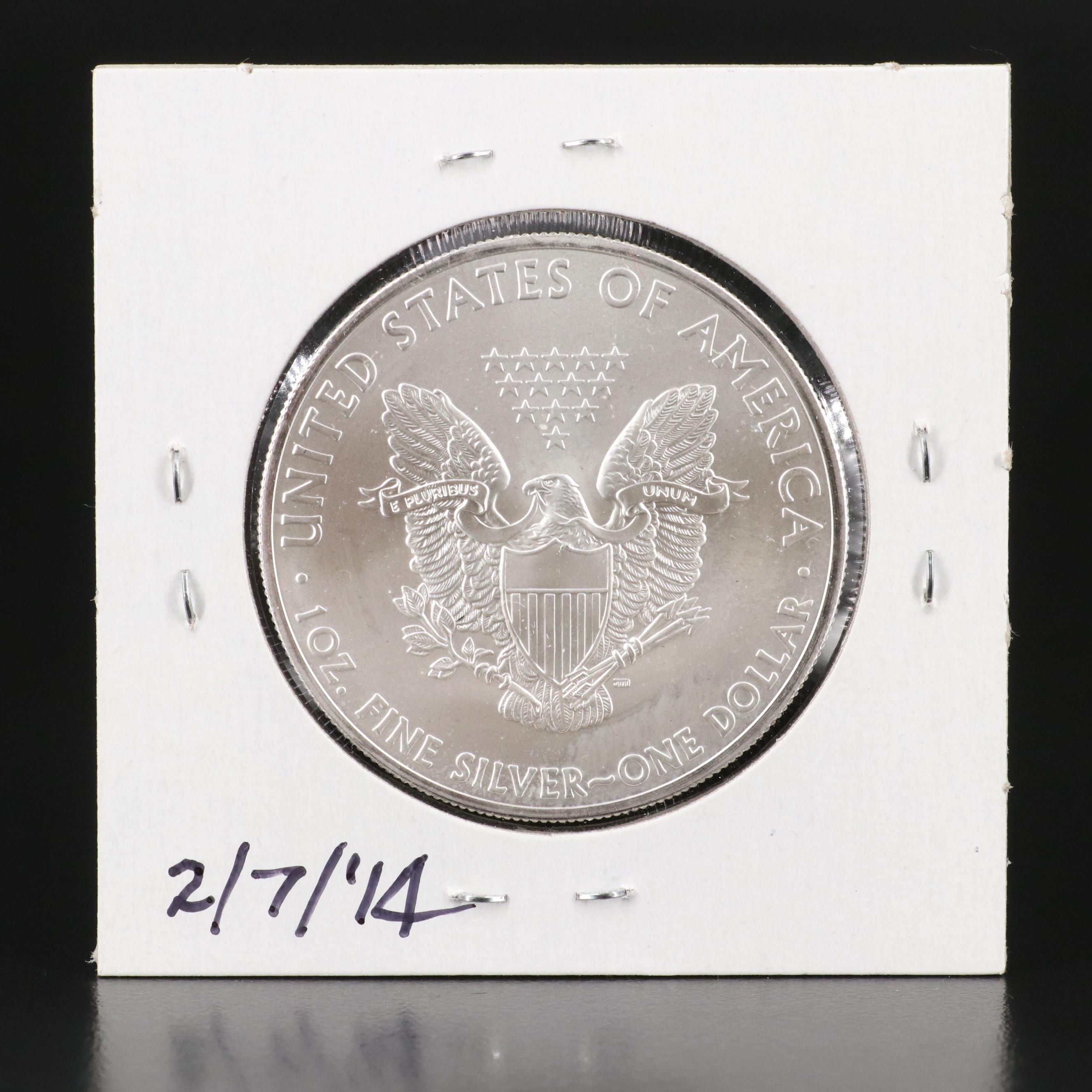 Five American Silver Eagles Including 2016