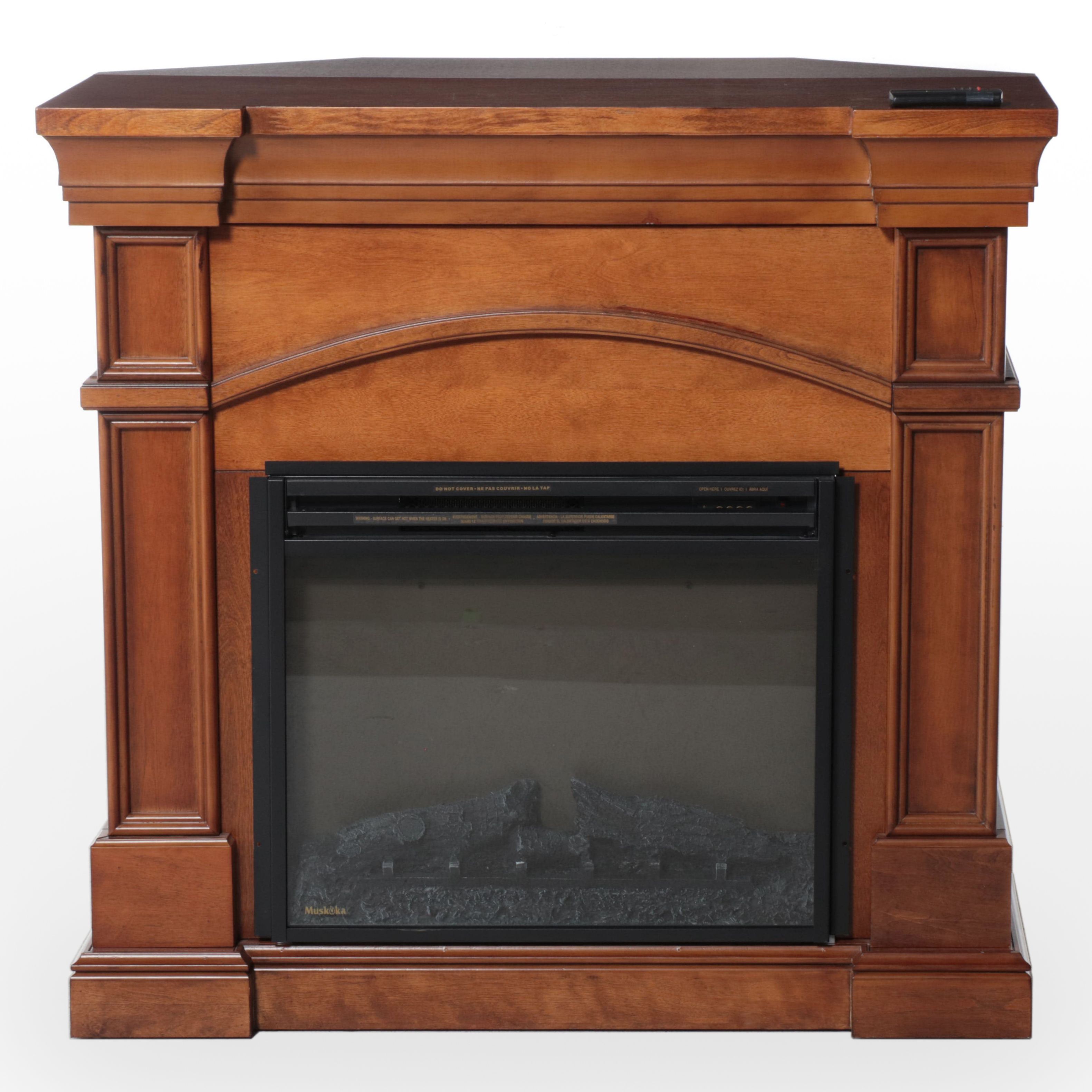Muskoka Electric Fireplace with Corner Mantel Surround