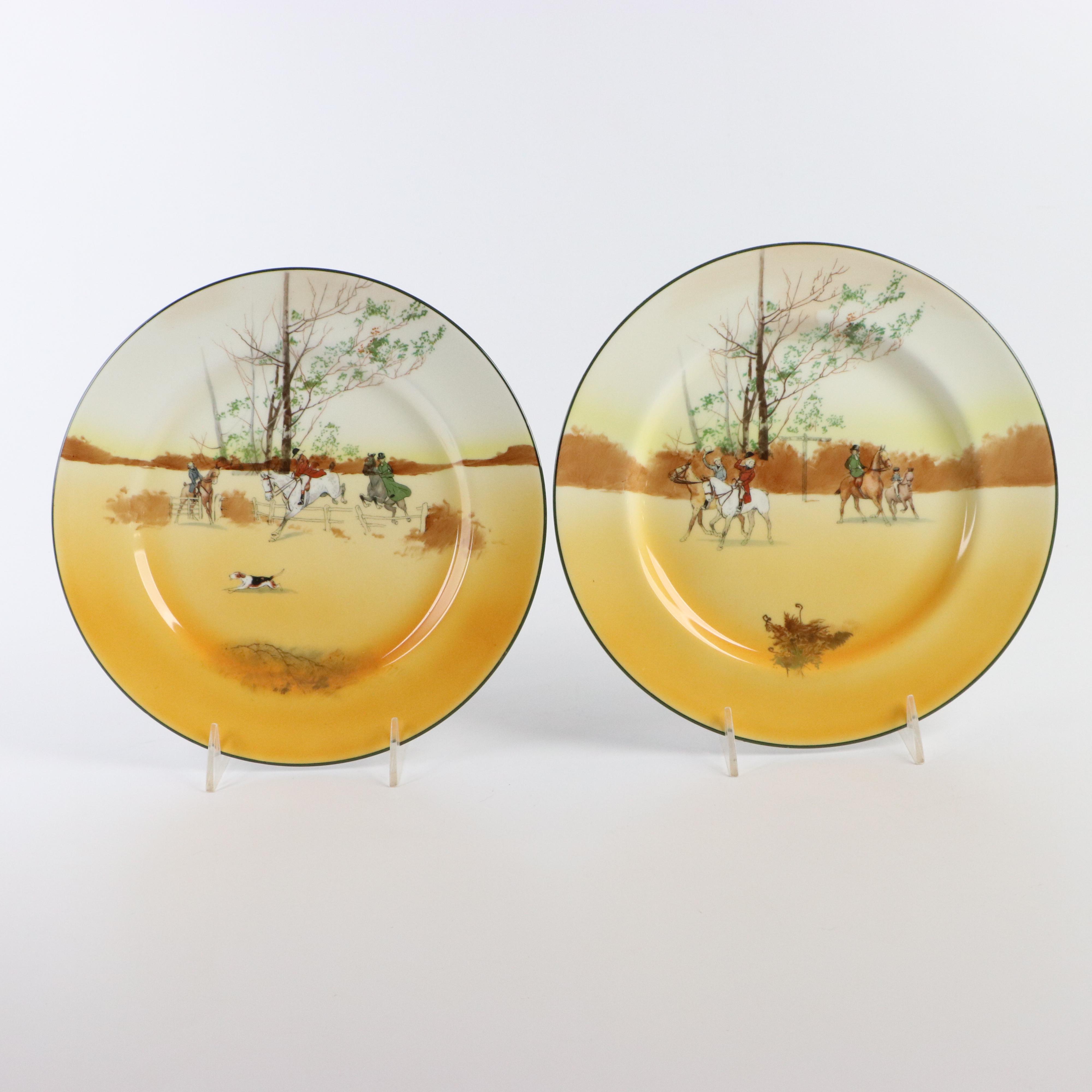 Royal Doulton "Coaching Days" Porcelain Dinnerware Including a Sandwich Tray