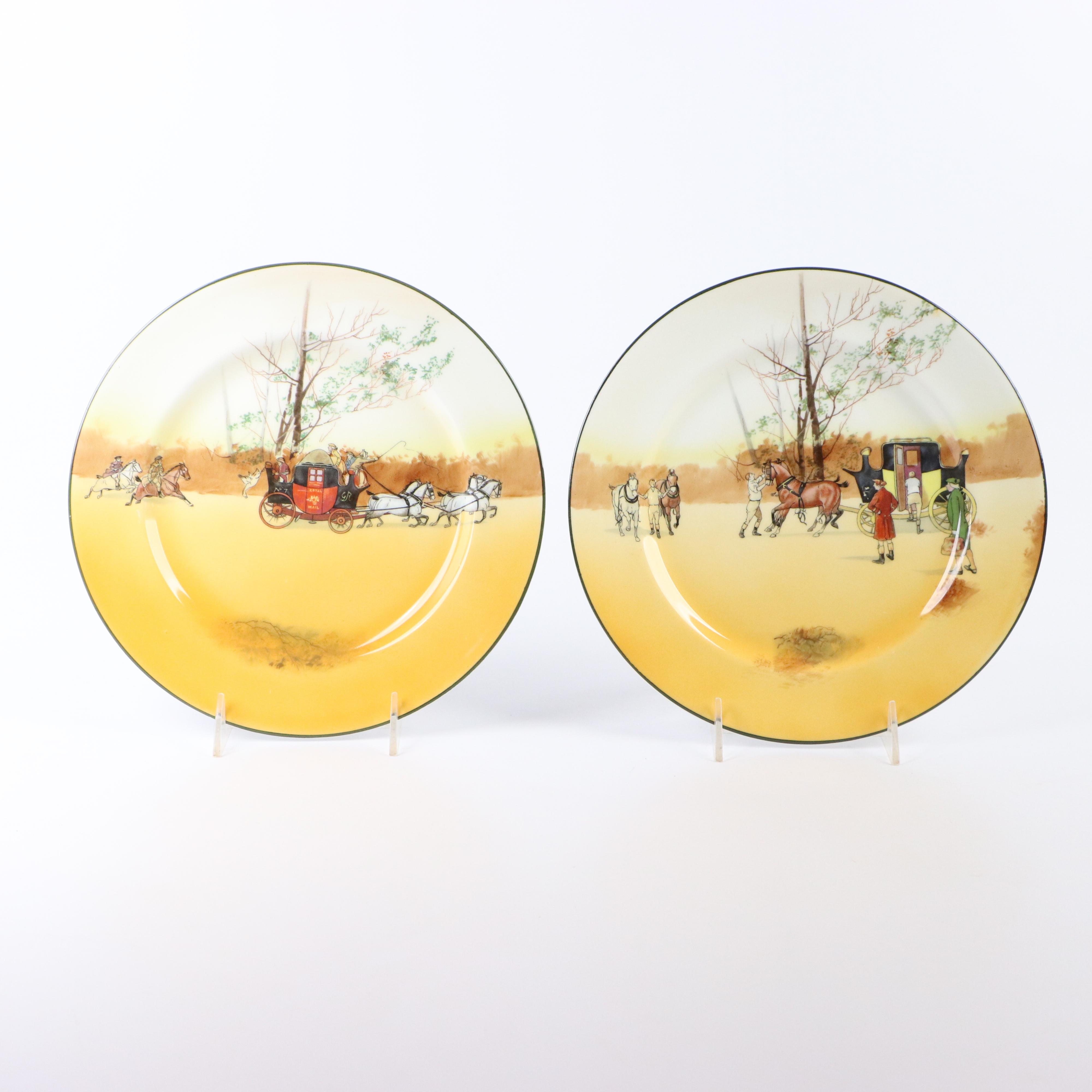 Royal Doulton "Coaching Days" Porcelain Dinnerware Including a Sandwich Tray