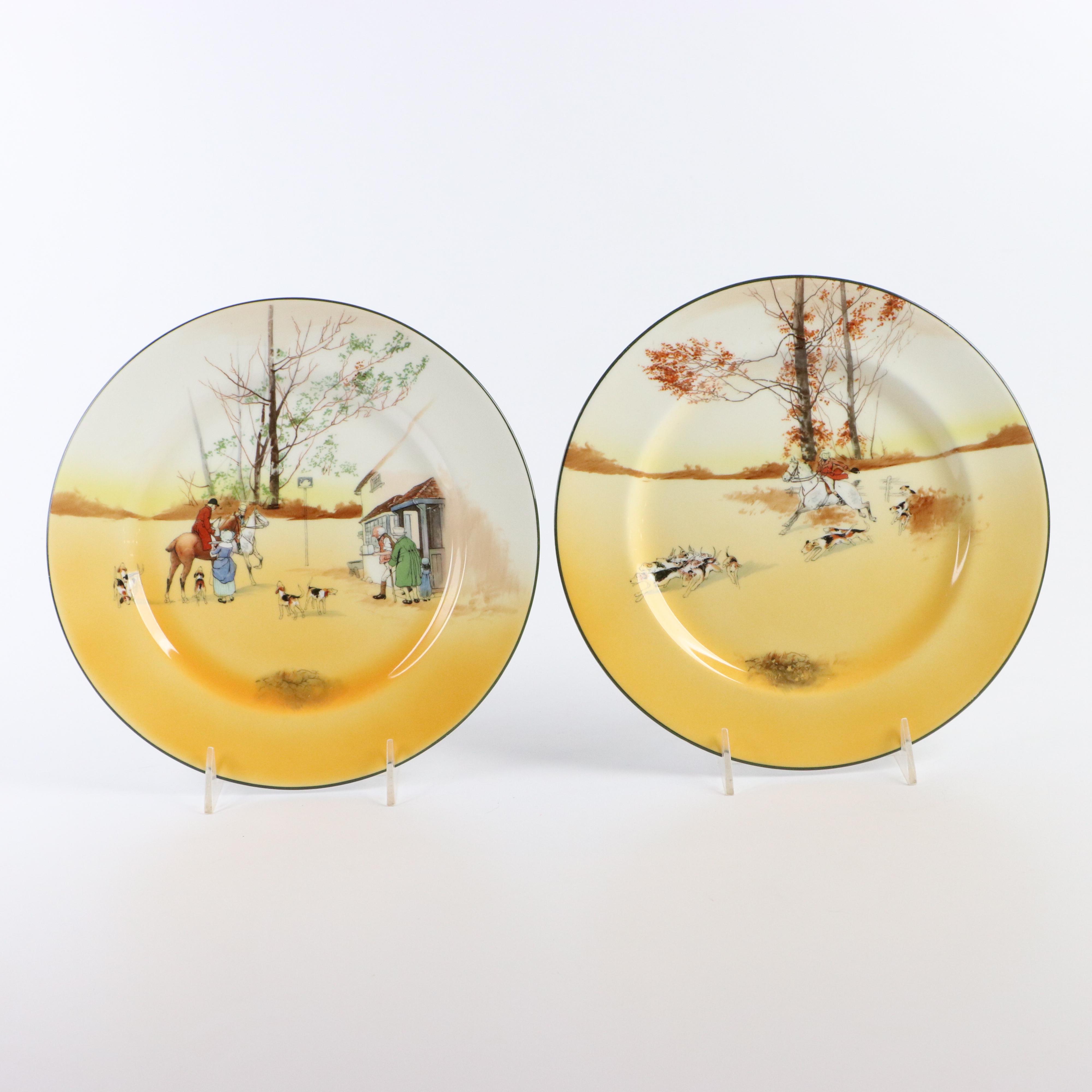 Royal Doulton "Coaching Days" Porcelain Dinnerware Including a Sandwich Tray