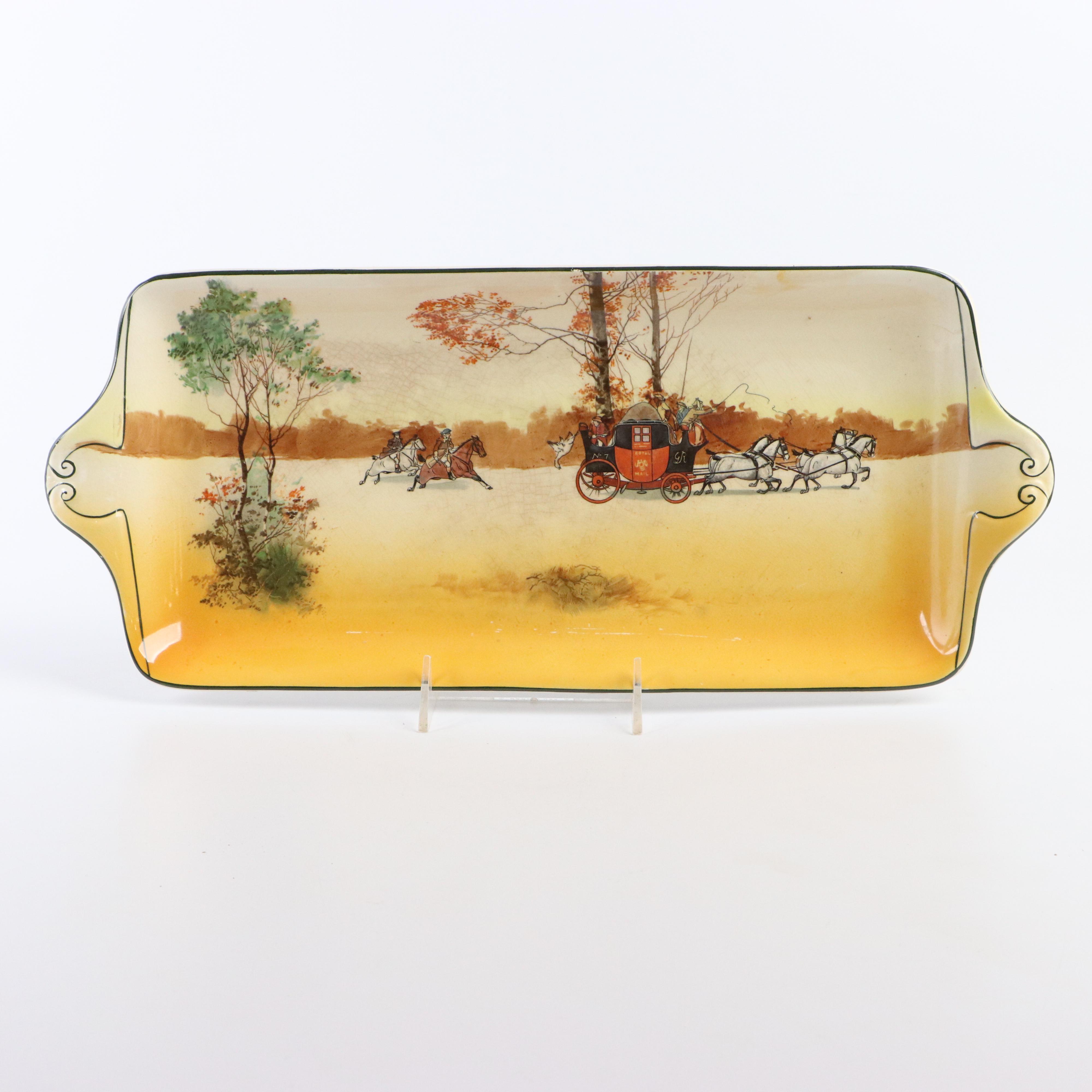 Royal Doulton "Coaching Days" Porcelain Dinnerware Including a Sandwich Tray