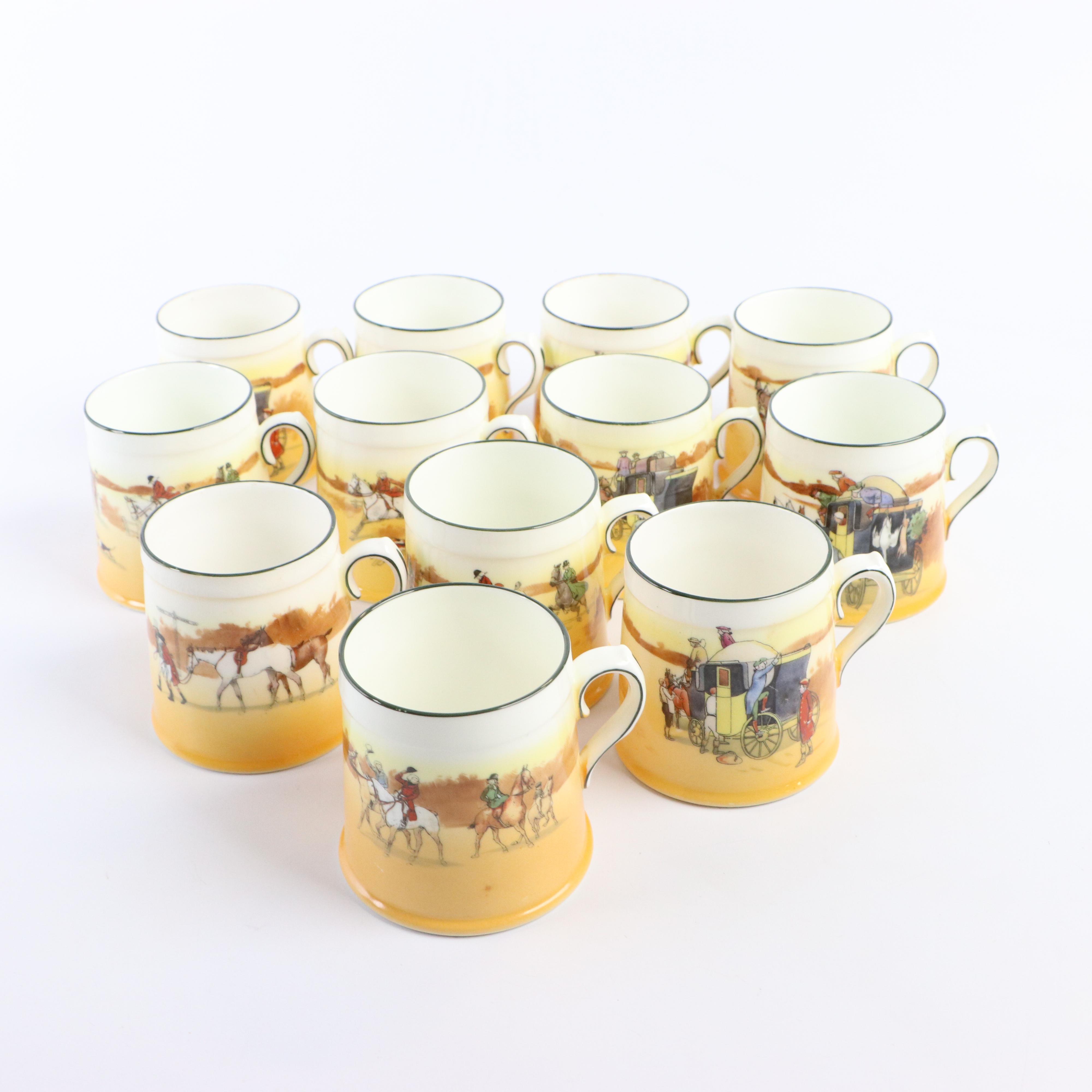 Royal Doulton "Coaching Days" Porcelain Dinnerware Including a Sandwich Tray