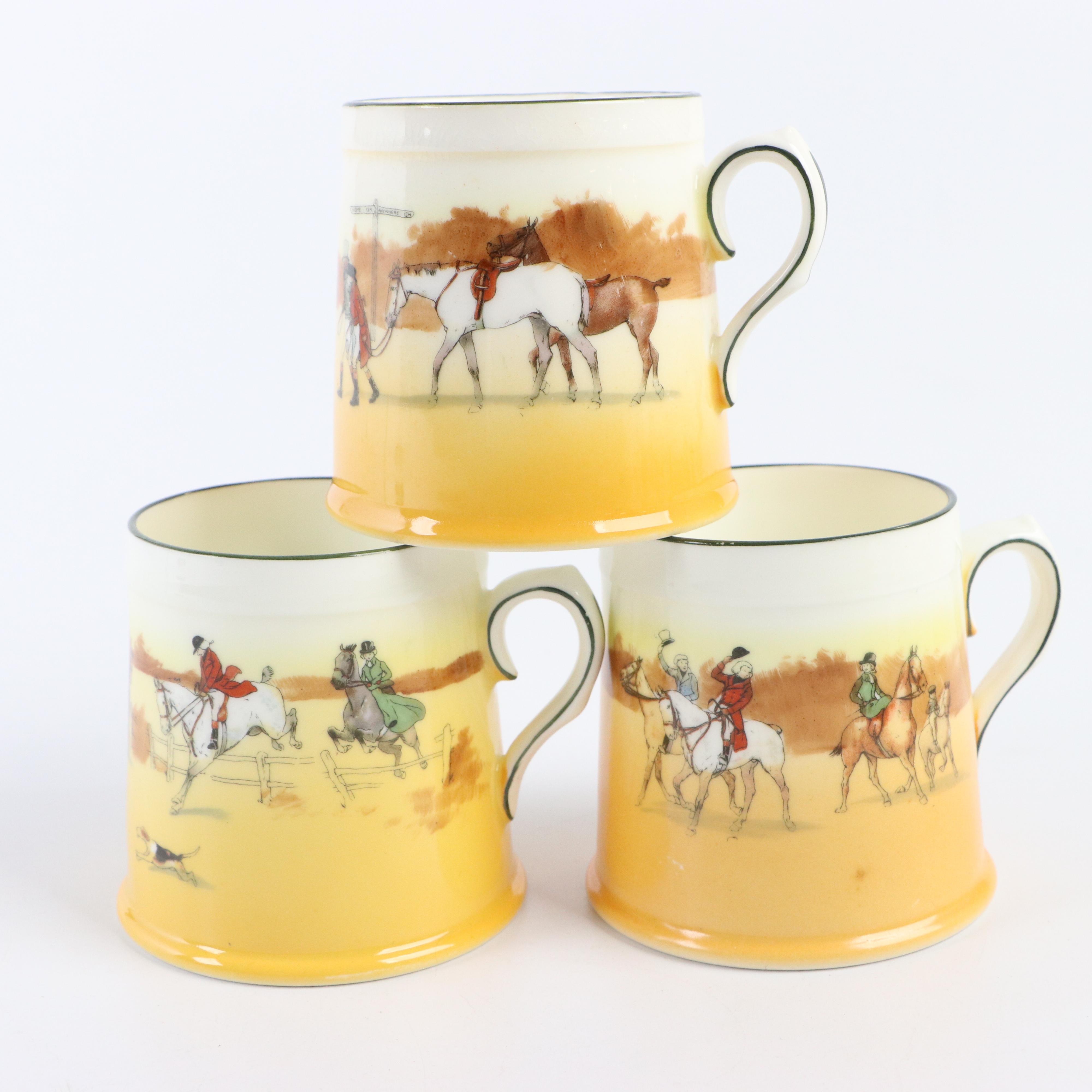 Royal Doulton "Coaching Days" Porcelain Dinnerware Including a Sandwich Tray