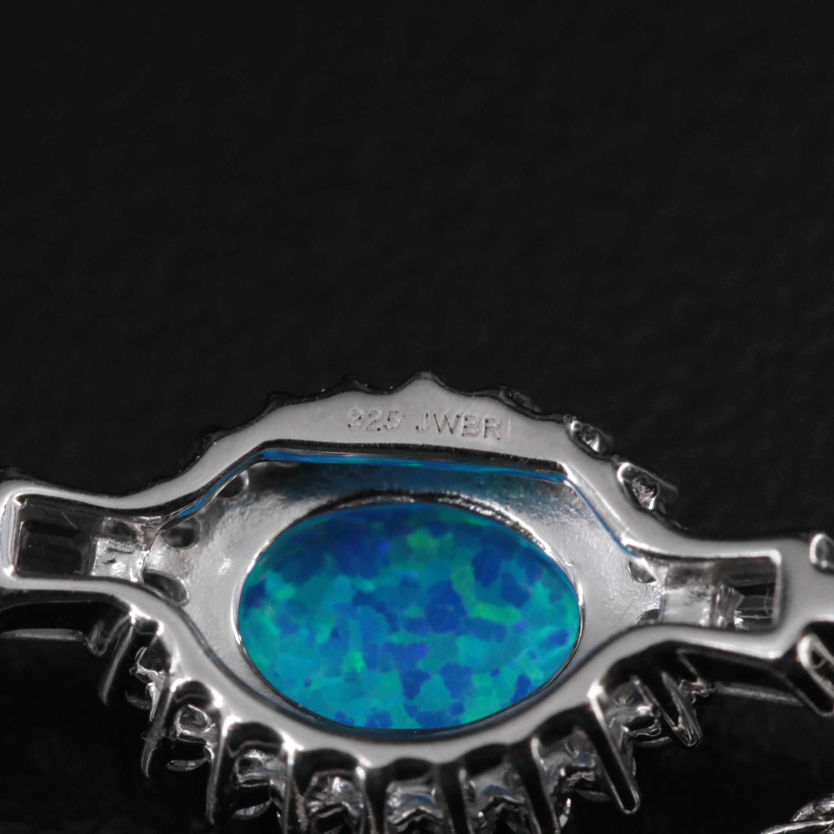 Sterling Opal and White Sapphire Bracelet