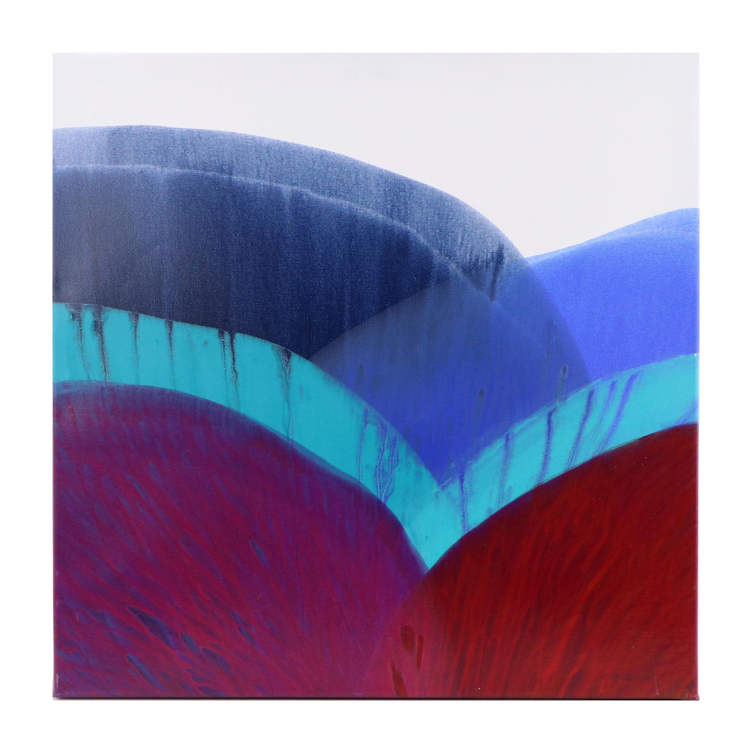 Carol MacConnell Abstract Acrylic Painting "Landscape," 21st Century