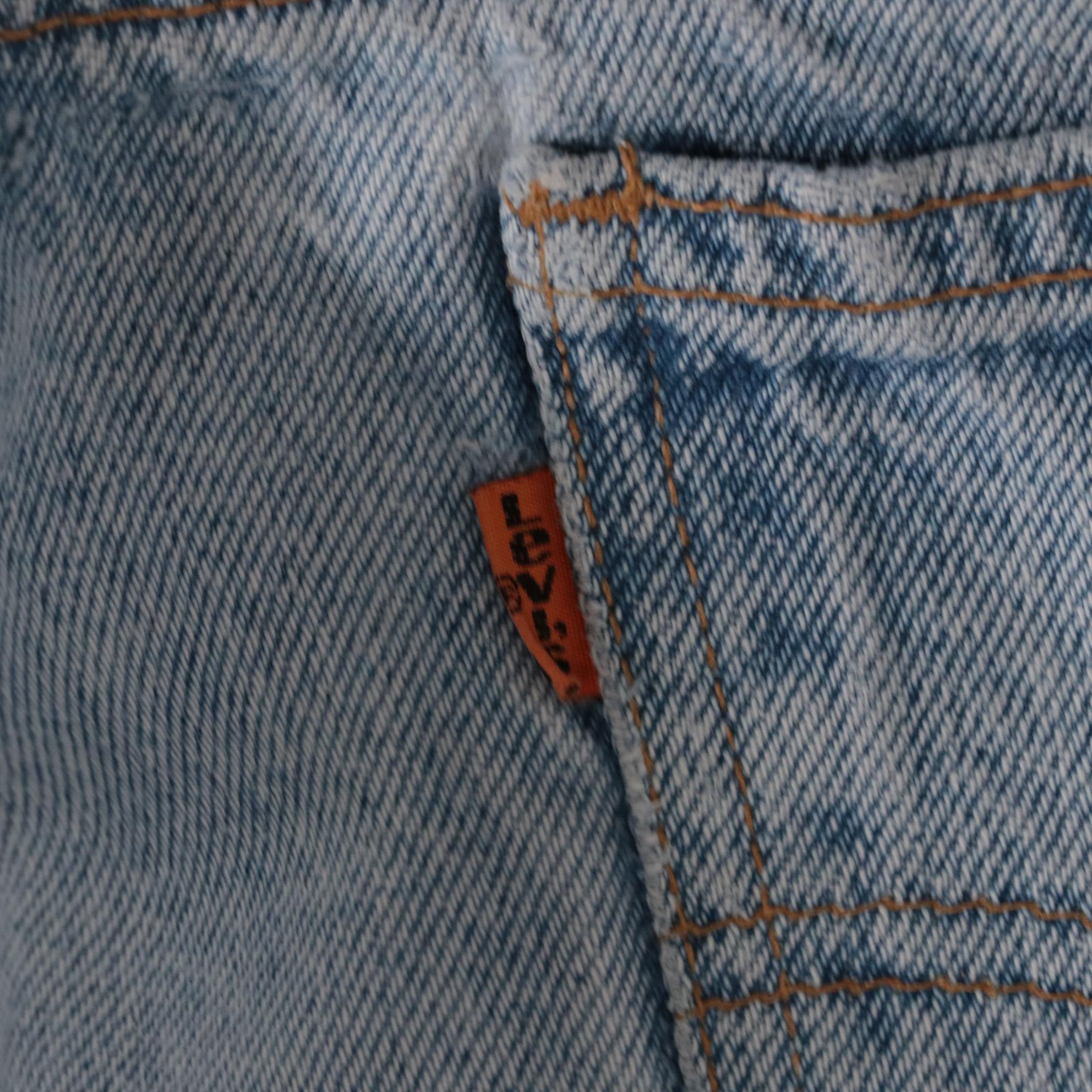 Levi's 505 Light Wash Straight Leg Distressed Denim Jeans