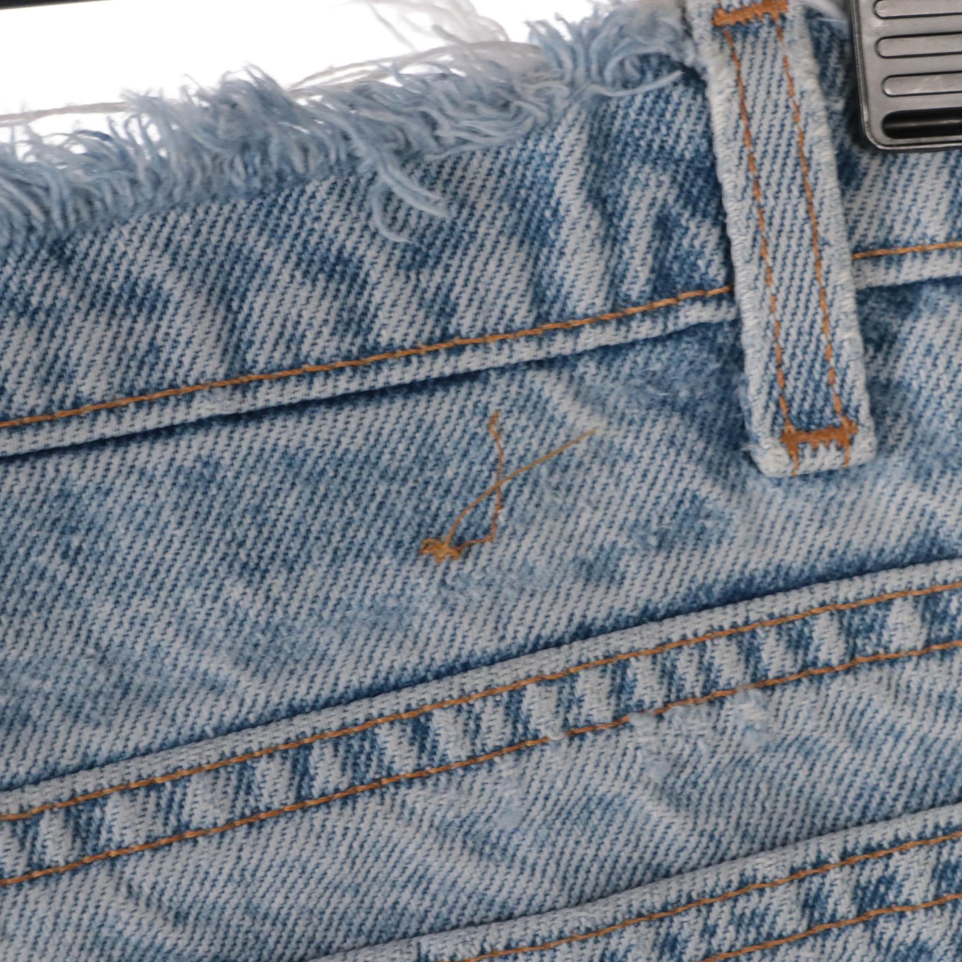 Levi's 505 Light Wash Straight Leg Distressed Denim Jeans