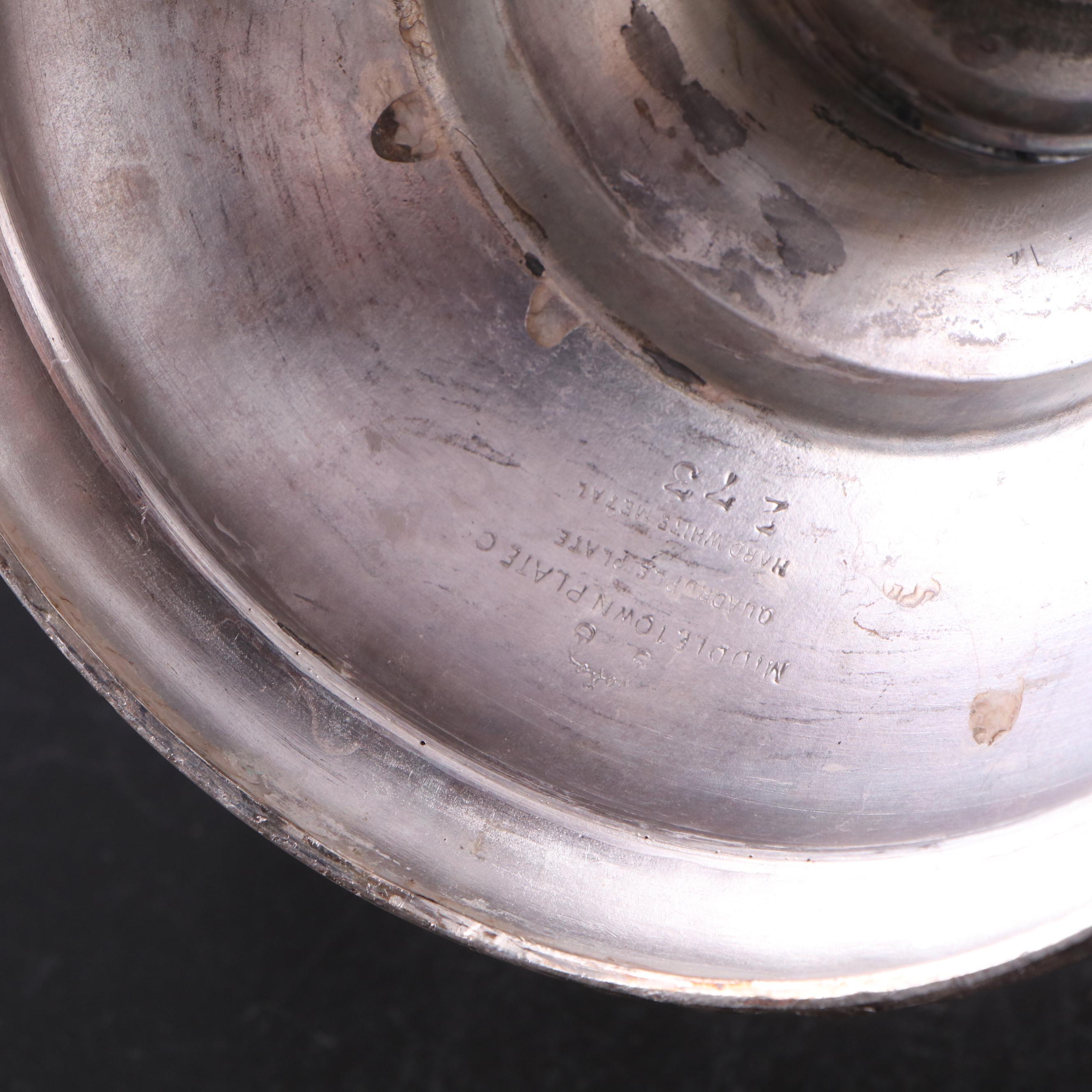 Middletown Plate Co. Silver Plate and Glass Castor Set, Mid to Late