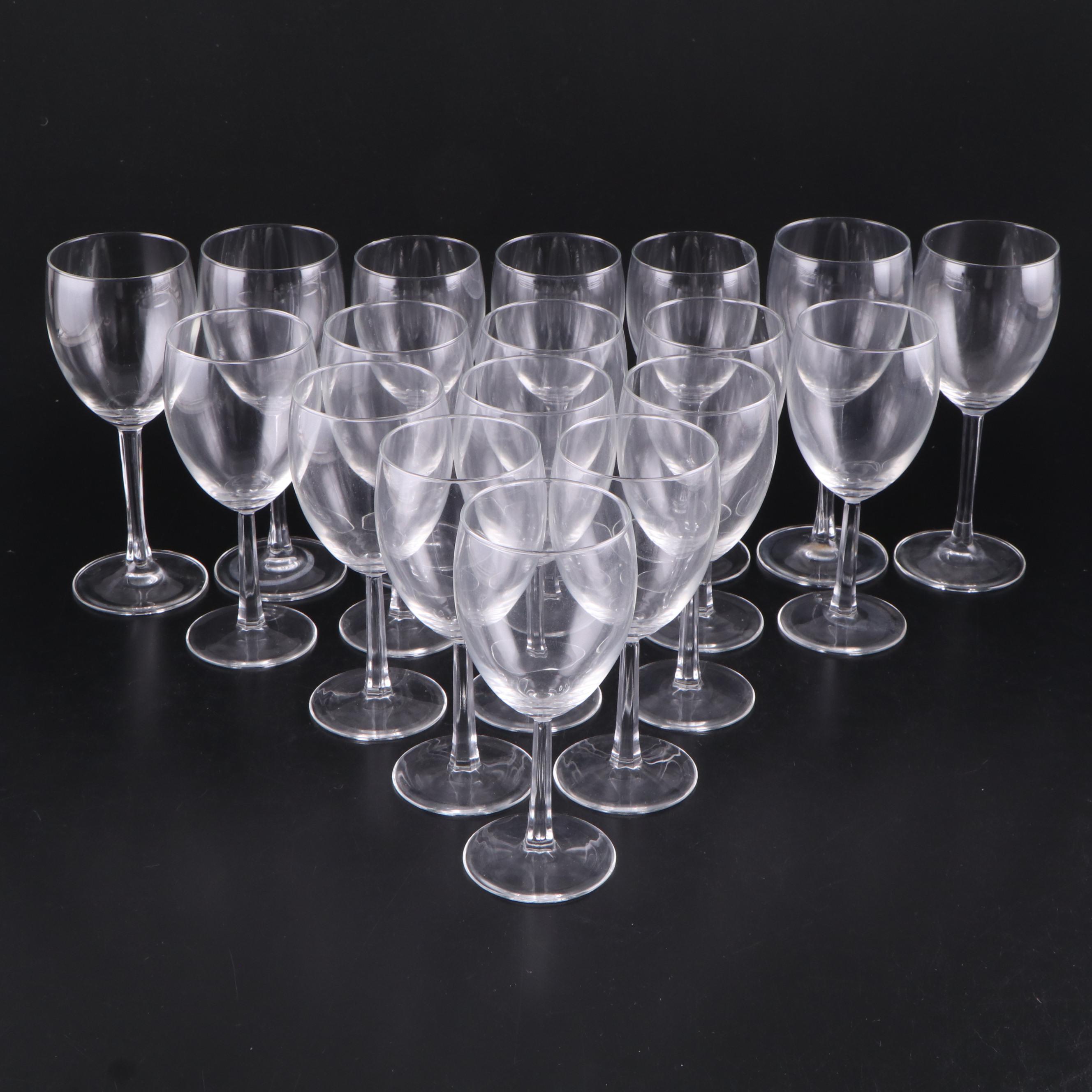Clear Glass Stemmed Wine Glasses