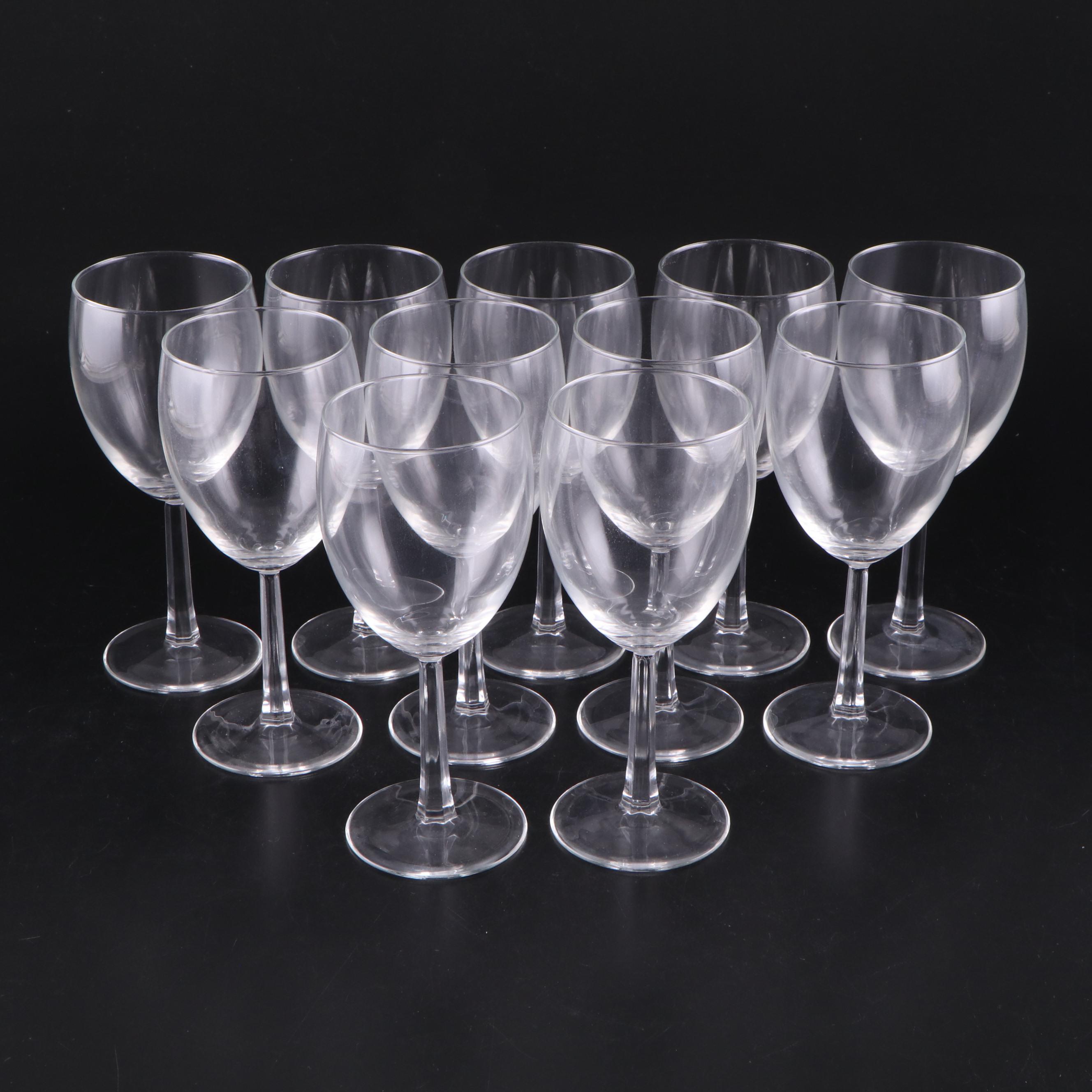 Clear Glass Stemmed Wine Glasses