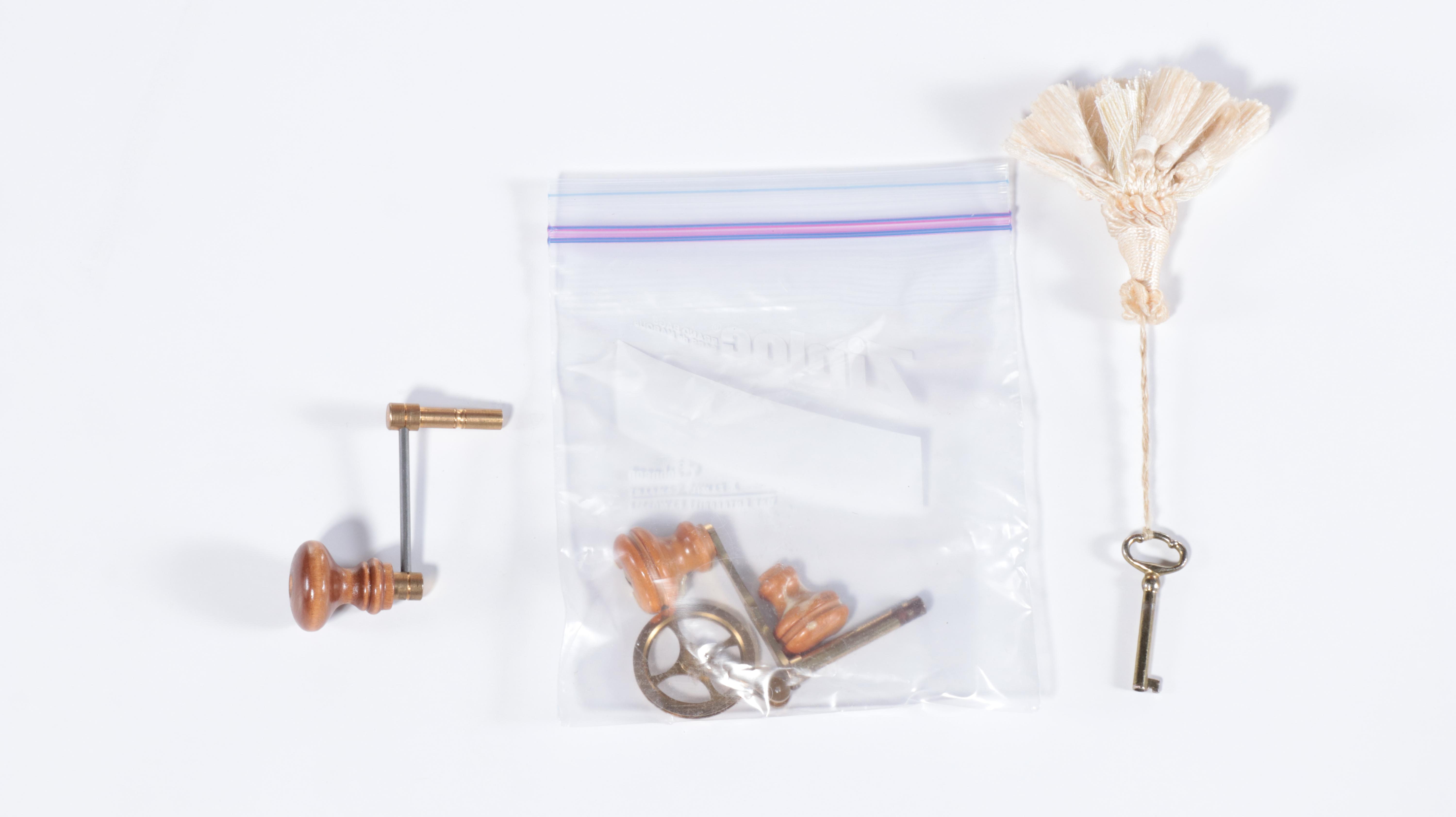 GMK-Fancher Clock Co. Federal Style Oak Grandfather Clock, Late 20th Century