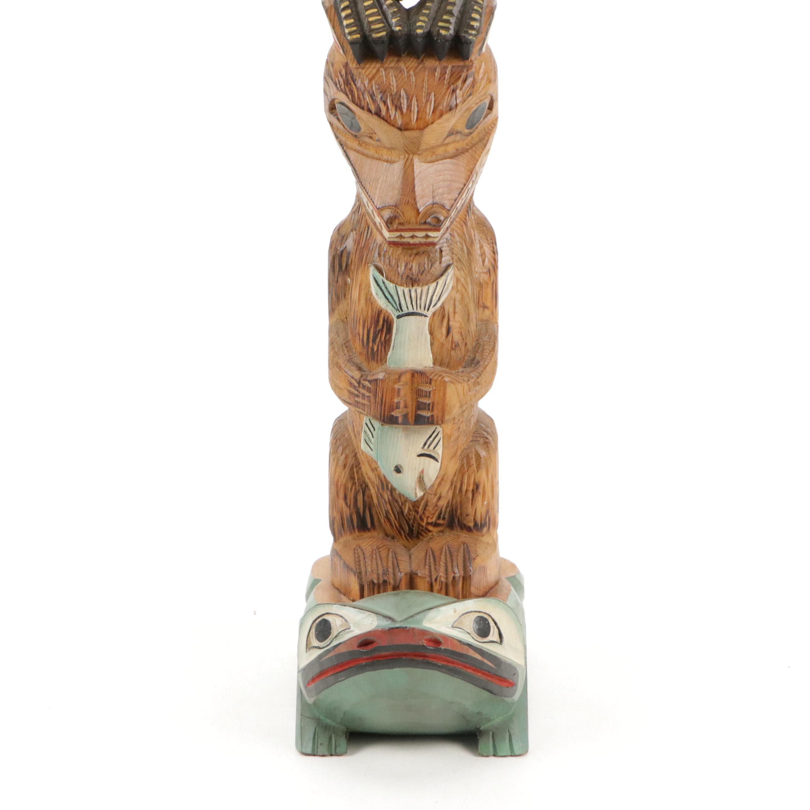 Signed Ray Moore Alaska Black Diamond Totem Pole