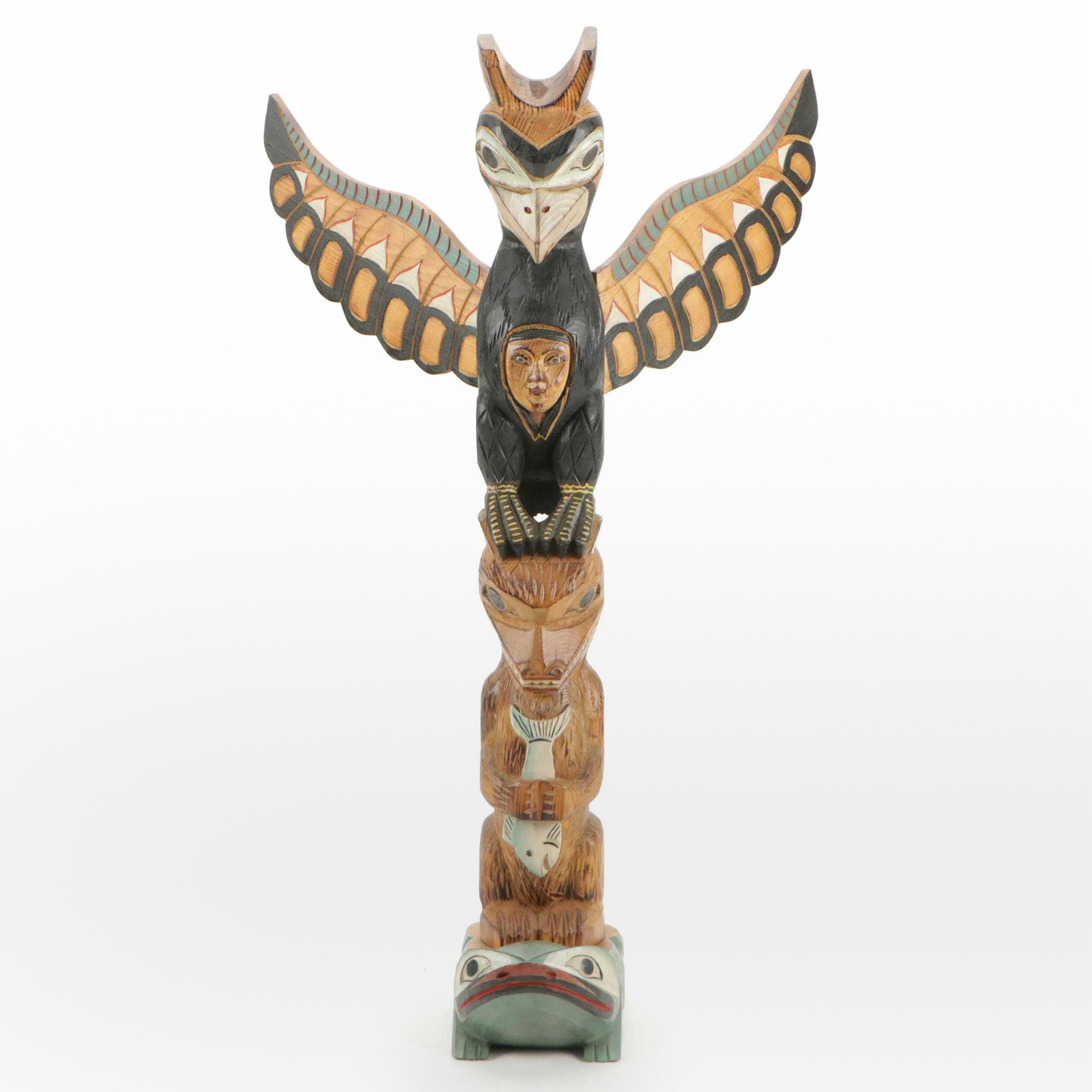 Signed Ray Moore Alaska Black Diamond Totem Pole