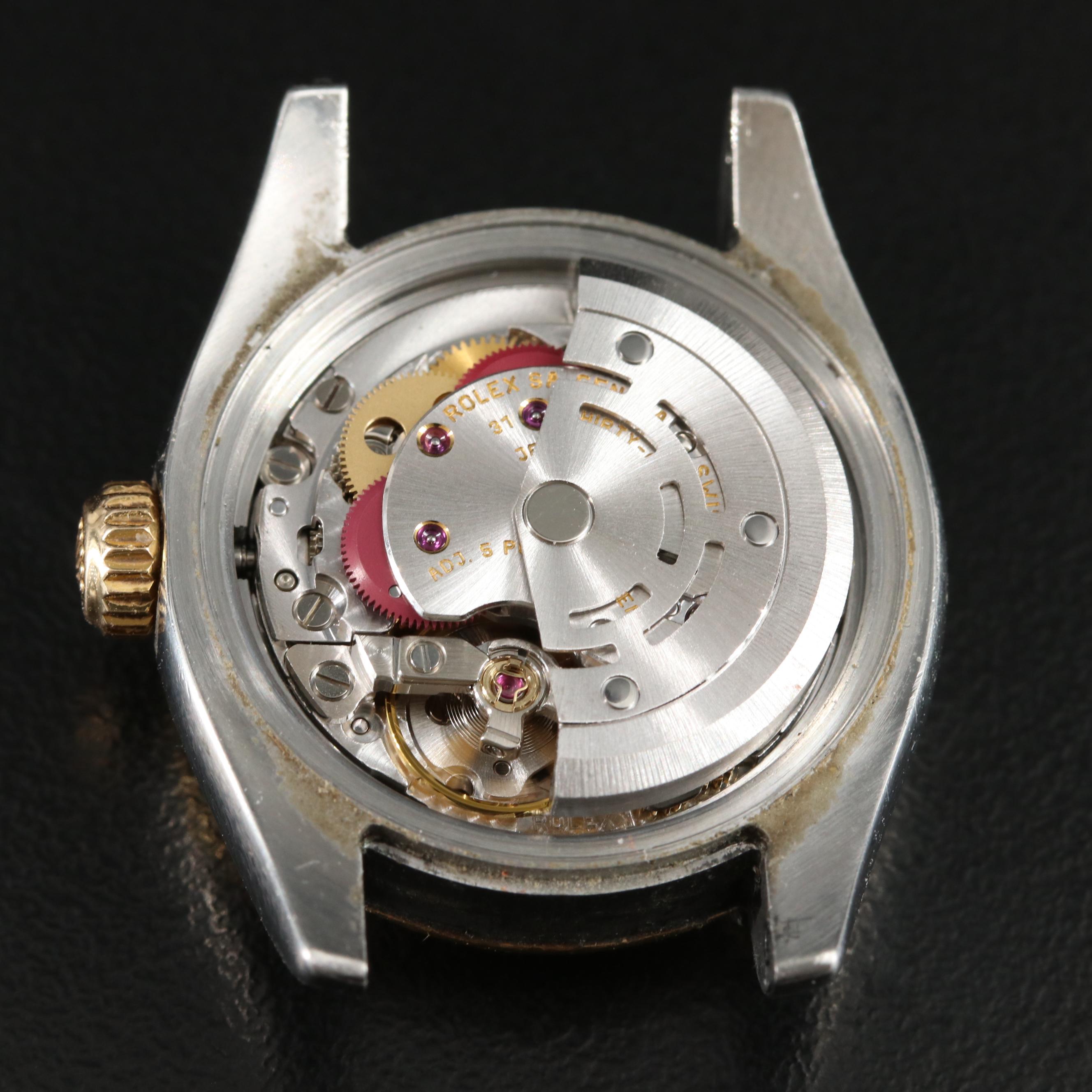 2005 Rolex Blue Factory Diamond Dial Datejust Watch