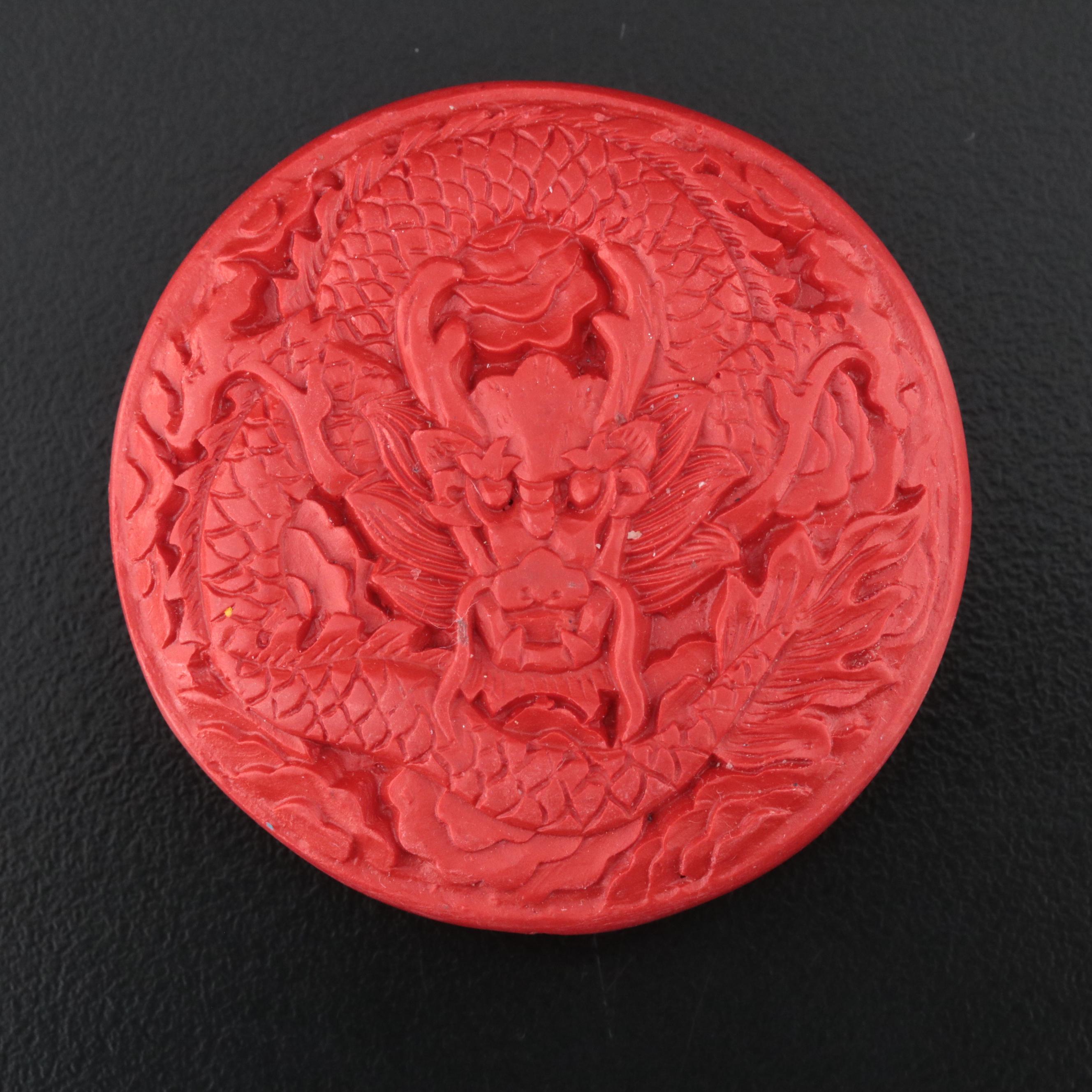 Loose Dragon Carved Faux Cinnabar