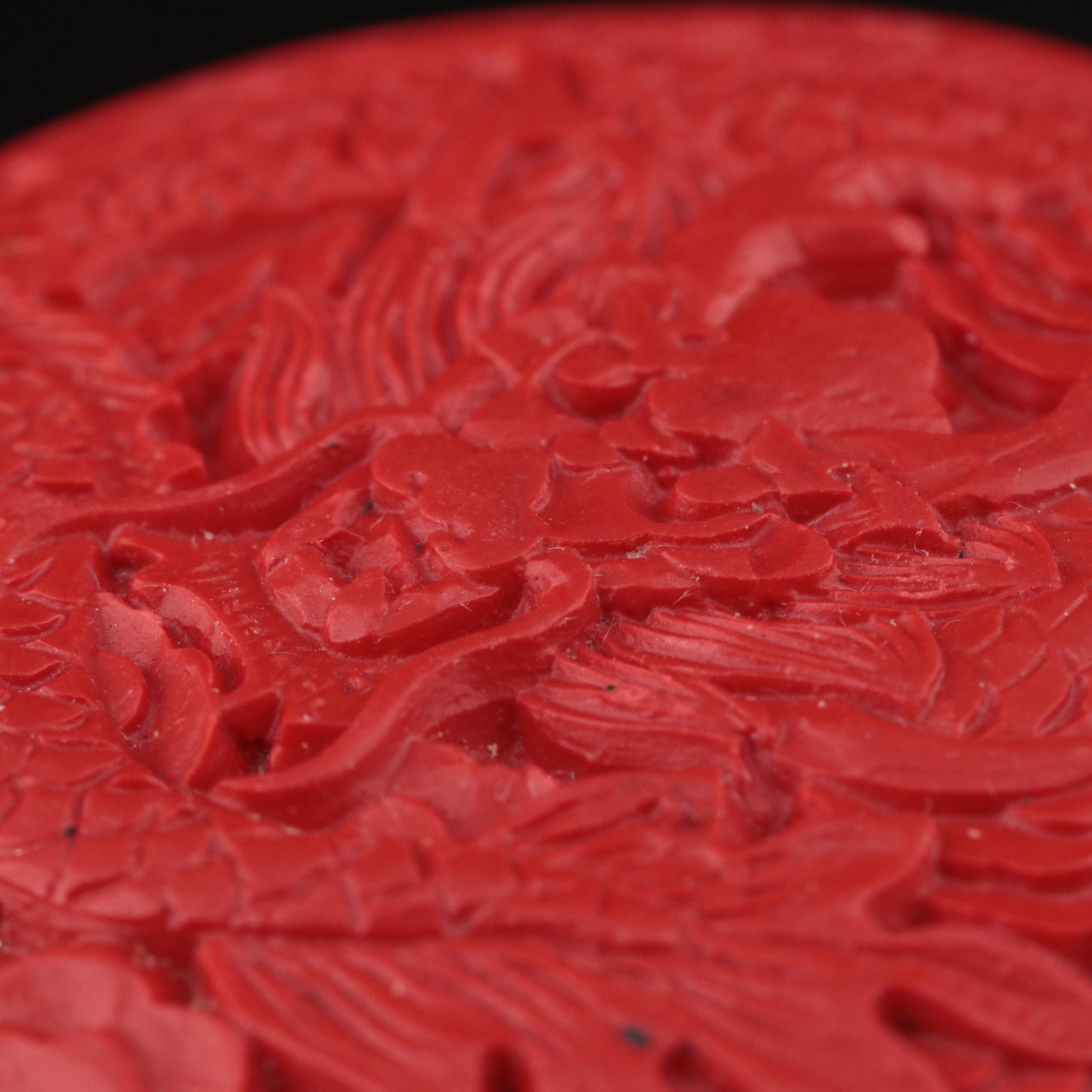 Loose Dragon Carved Faux Cinnabar