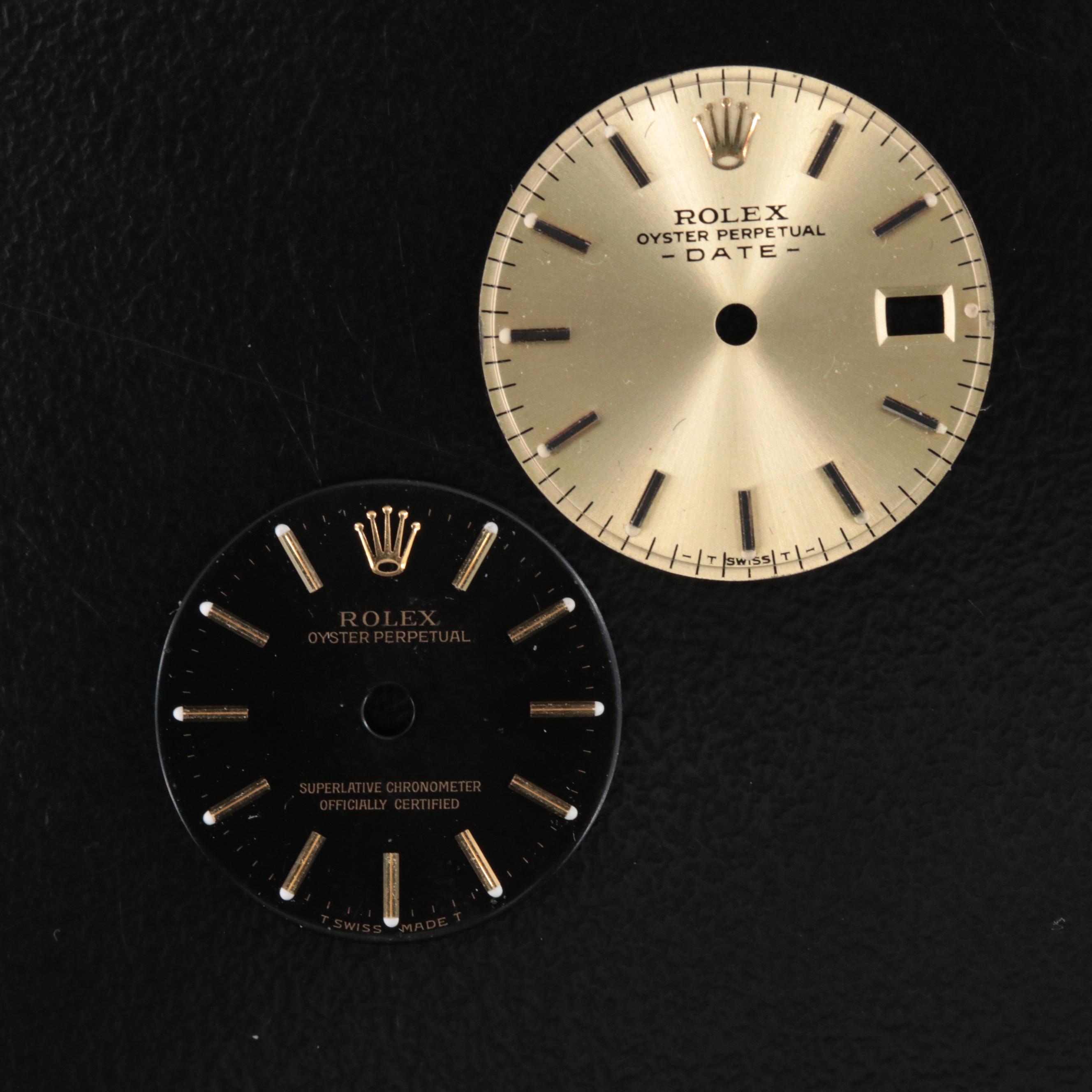 Two Rolex Watch Dials
