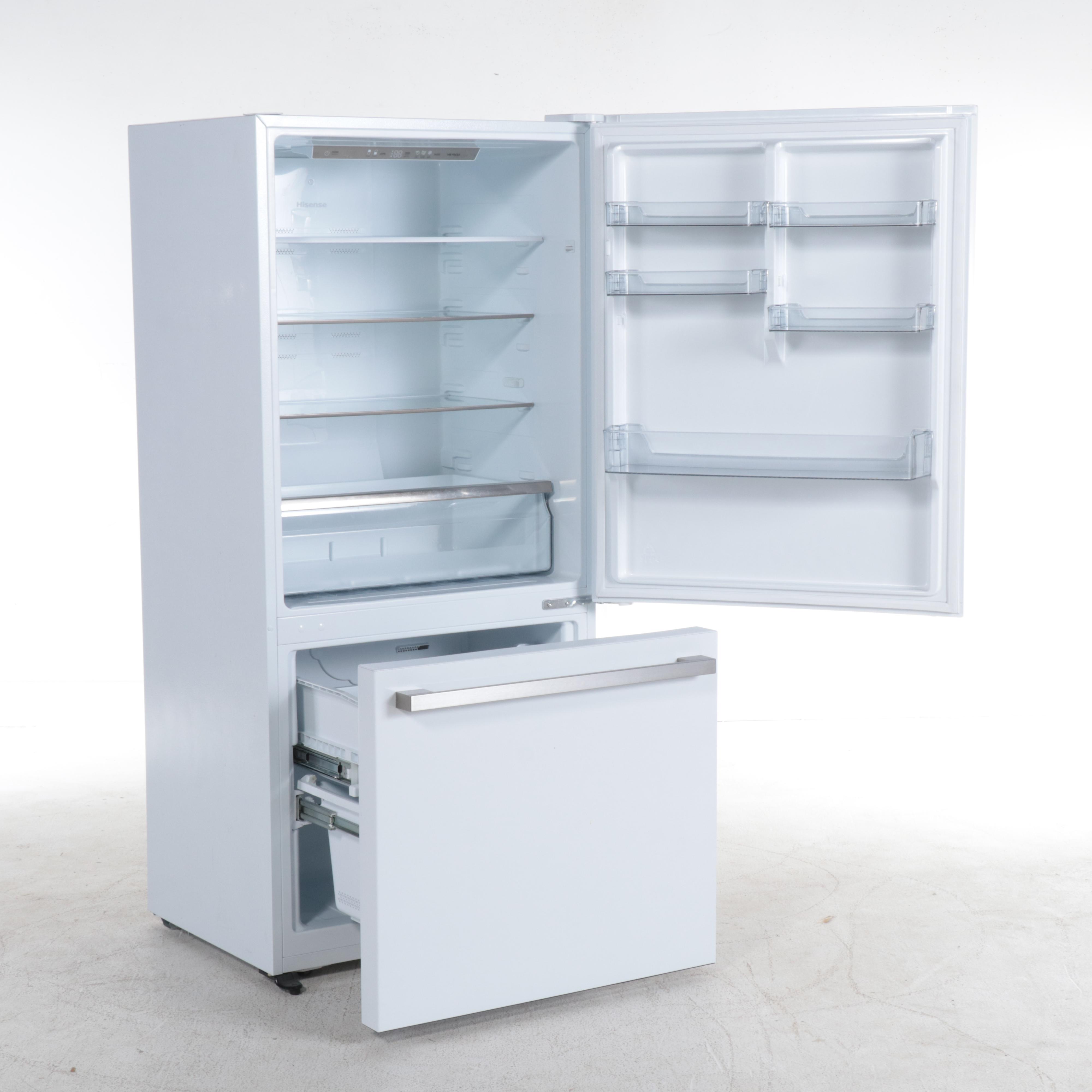 Hisense White 17.2 Cu. Ft. Counter-Depth Bottom-Freezer Refrigerator