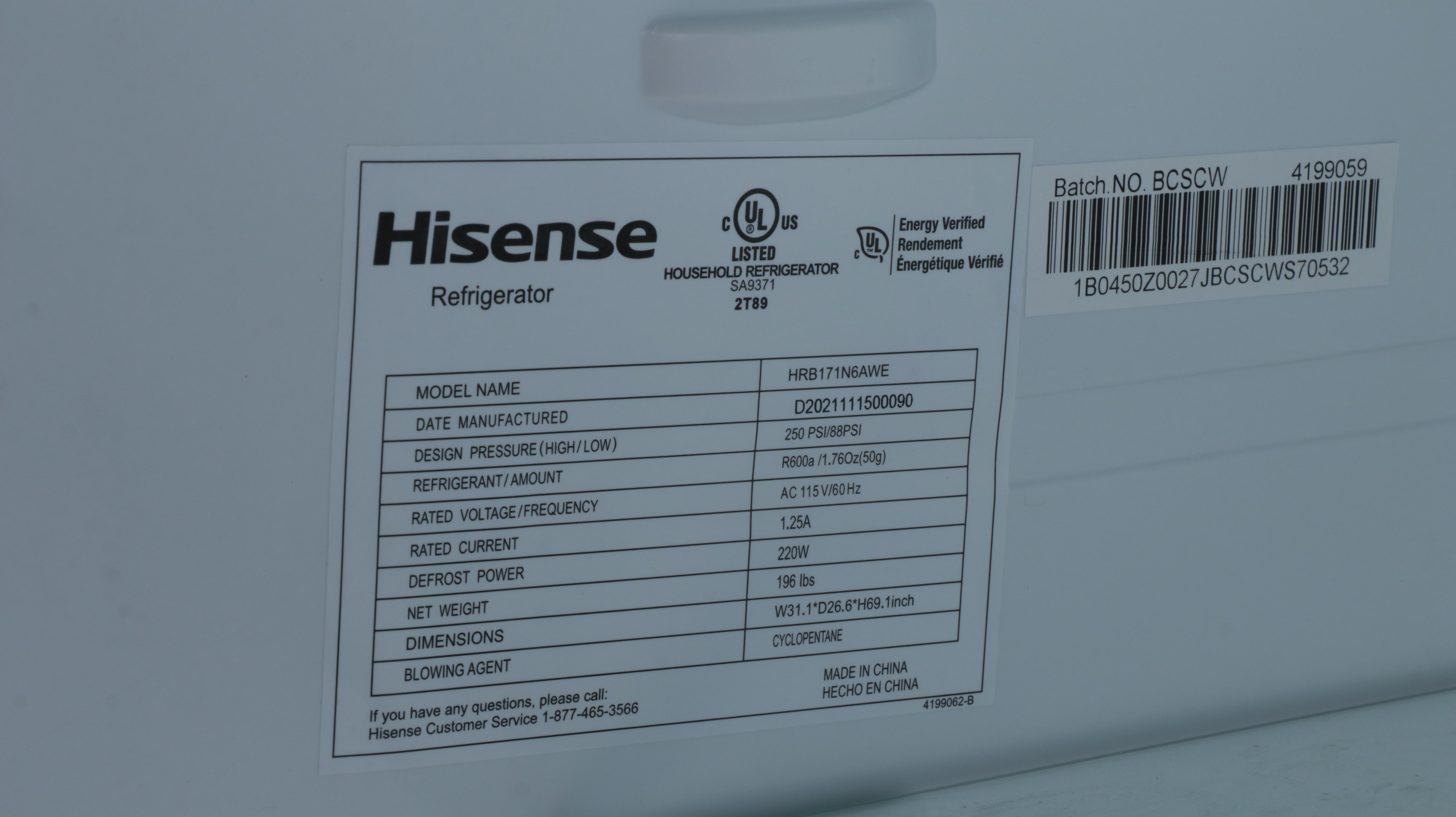 Hisense White 17.2 Cu. Ft. Counter-Depth Bottom-Freezer Refrigerator