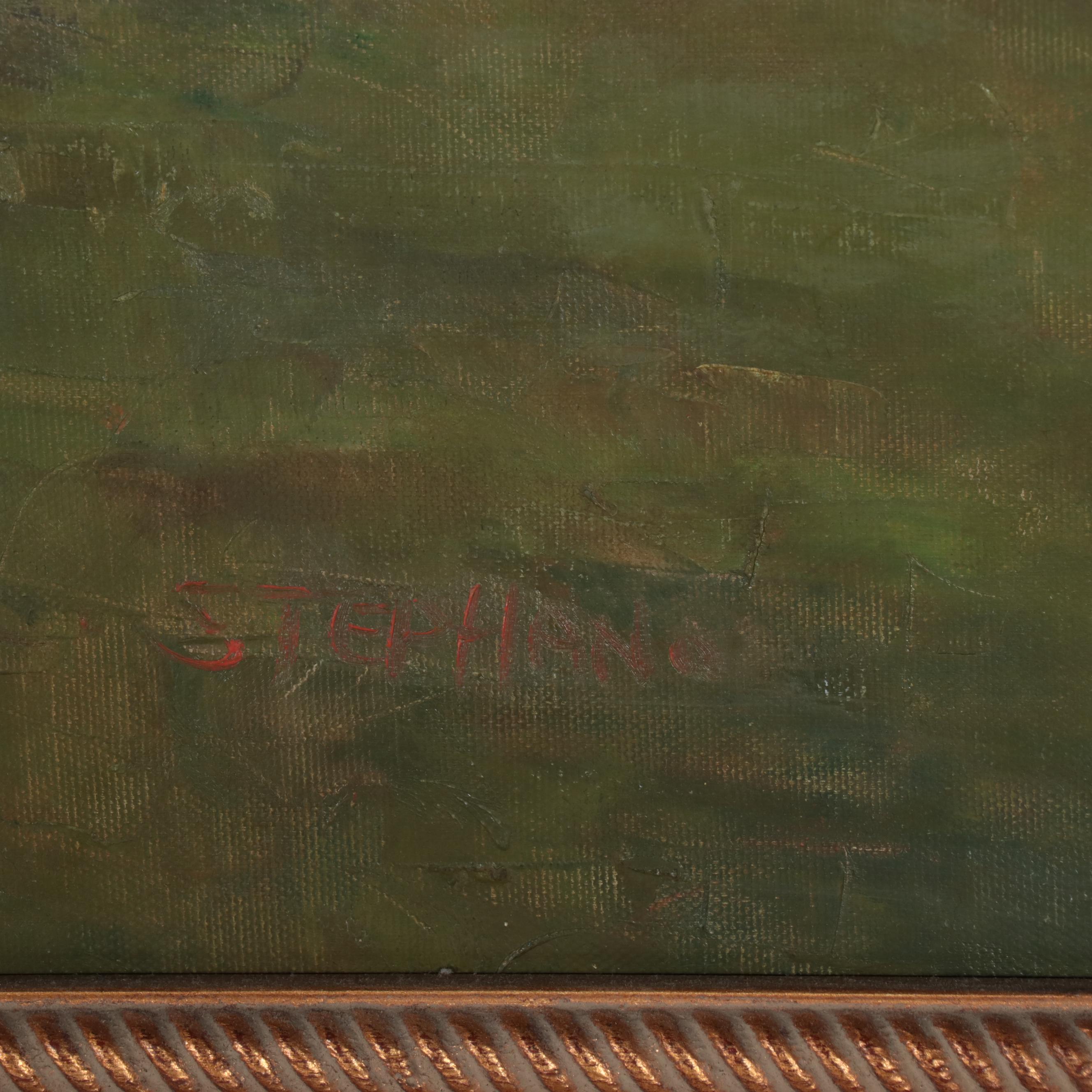 L. Stephano Bucolic Landscape Oil Painting