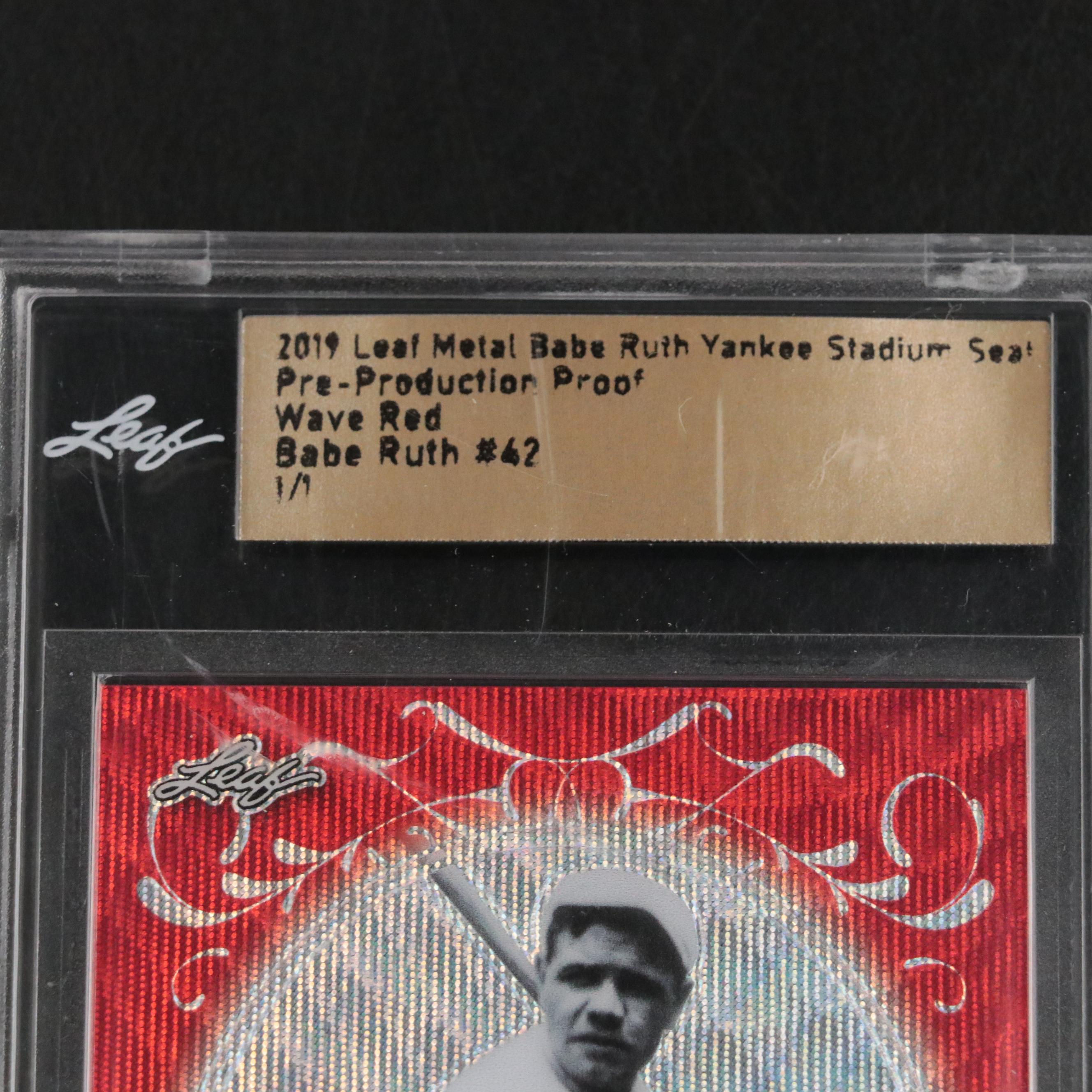 2019 Leaf Metal Babe Ruth Yankee Stadium Seat Pre-Production Proof Wave Red 1/1