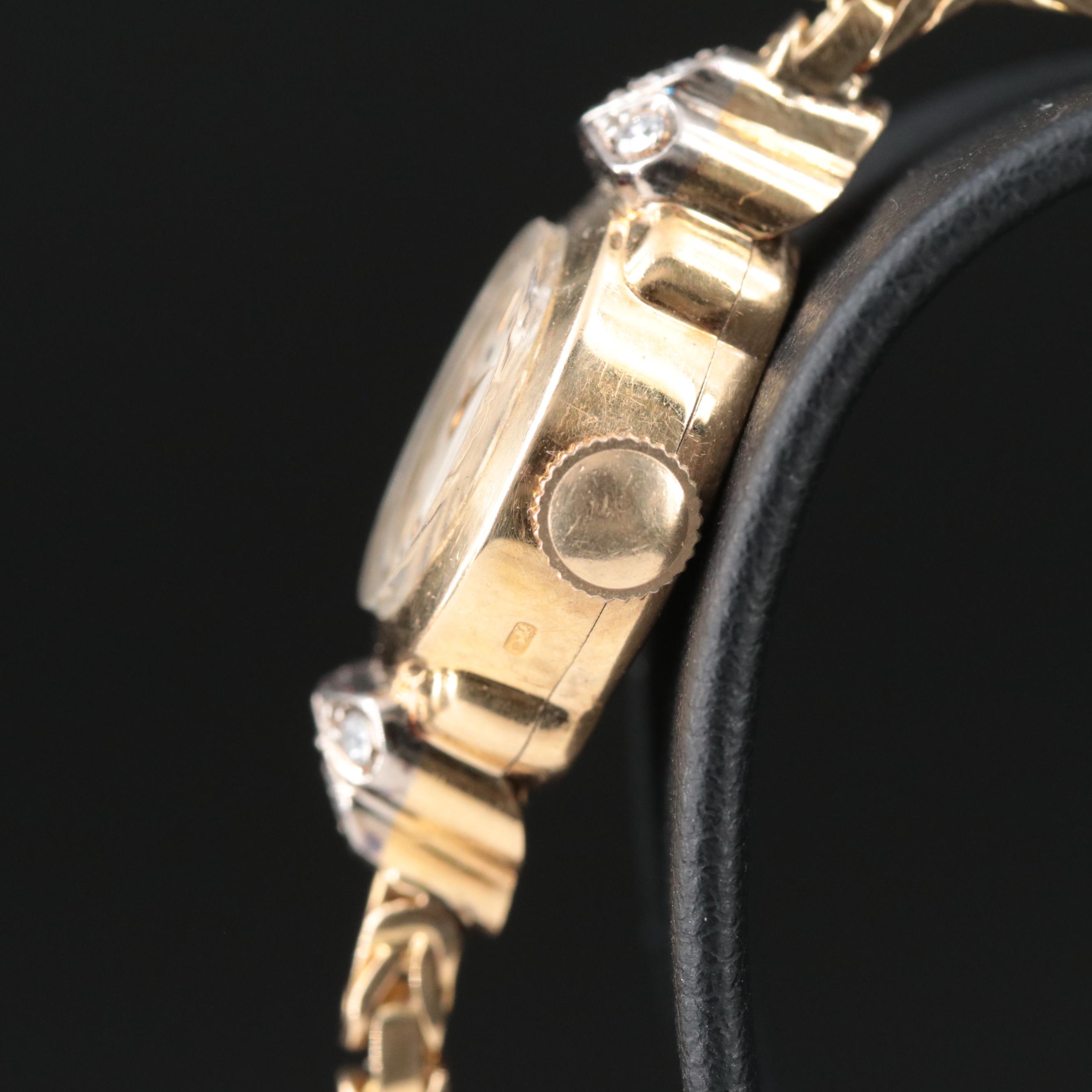 18K Vintage Tudor Diamond Manual Wind Watch