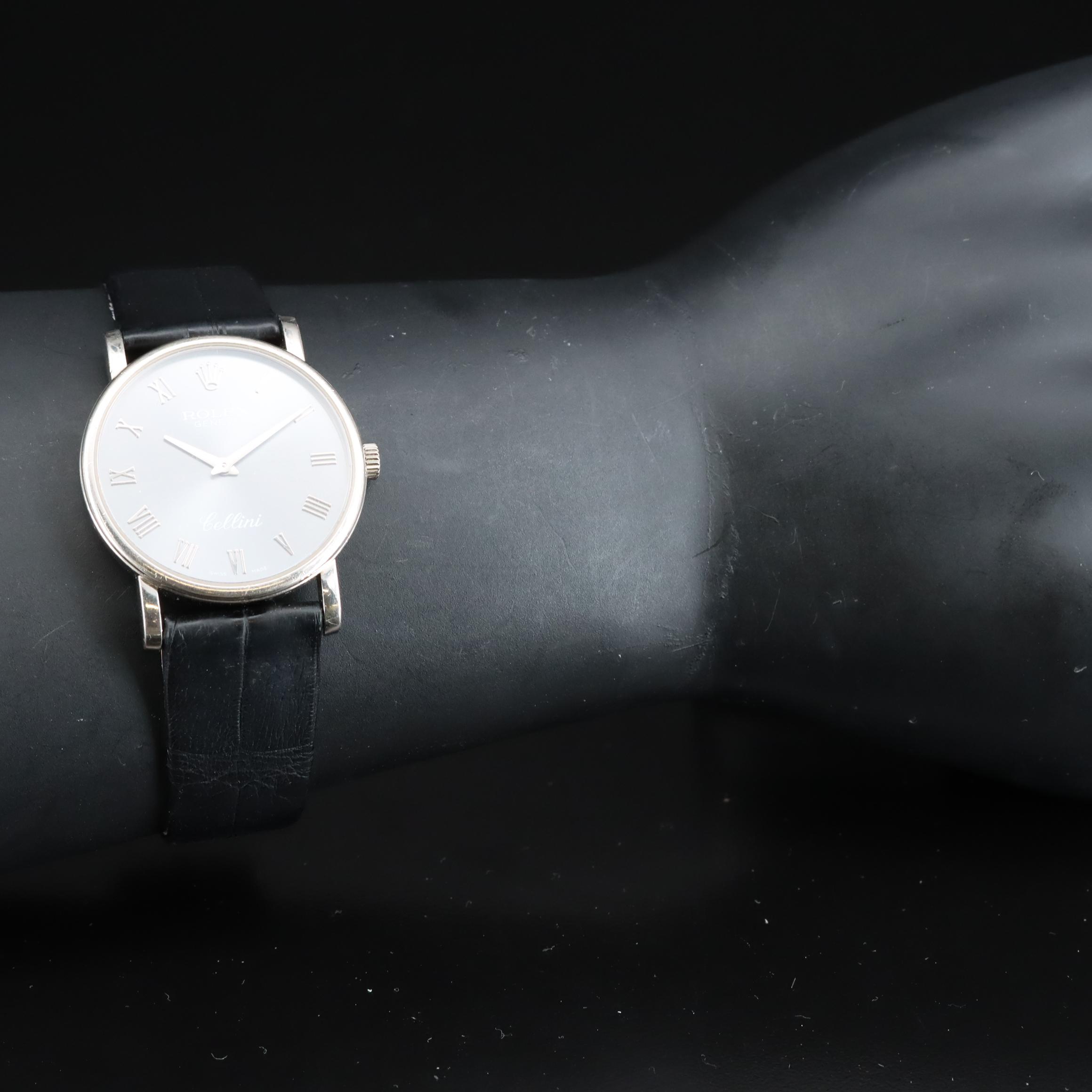 18K 2005 Rolex Cellini with Slate Roman Numeral Dial