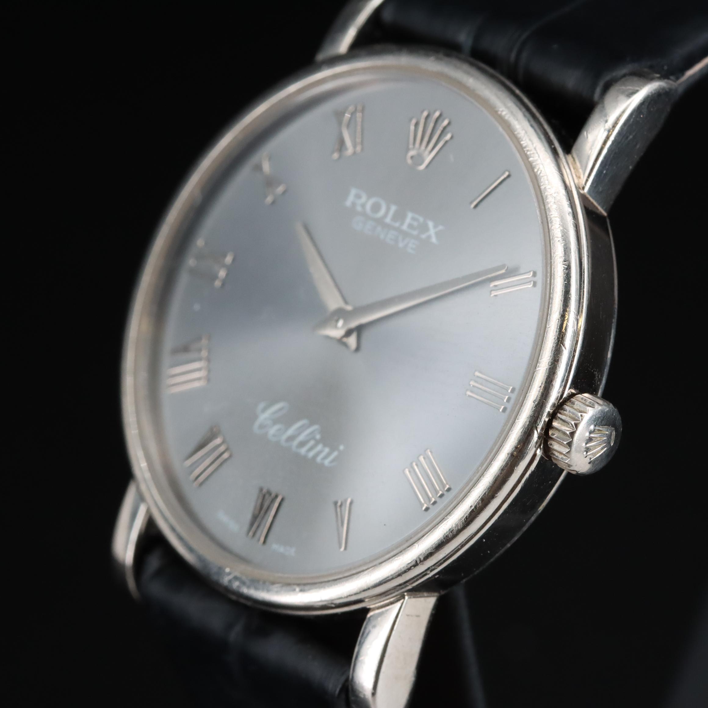 18K 2005 Rolex Cellini with Slate Roman Numeral Dial
