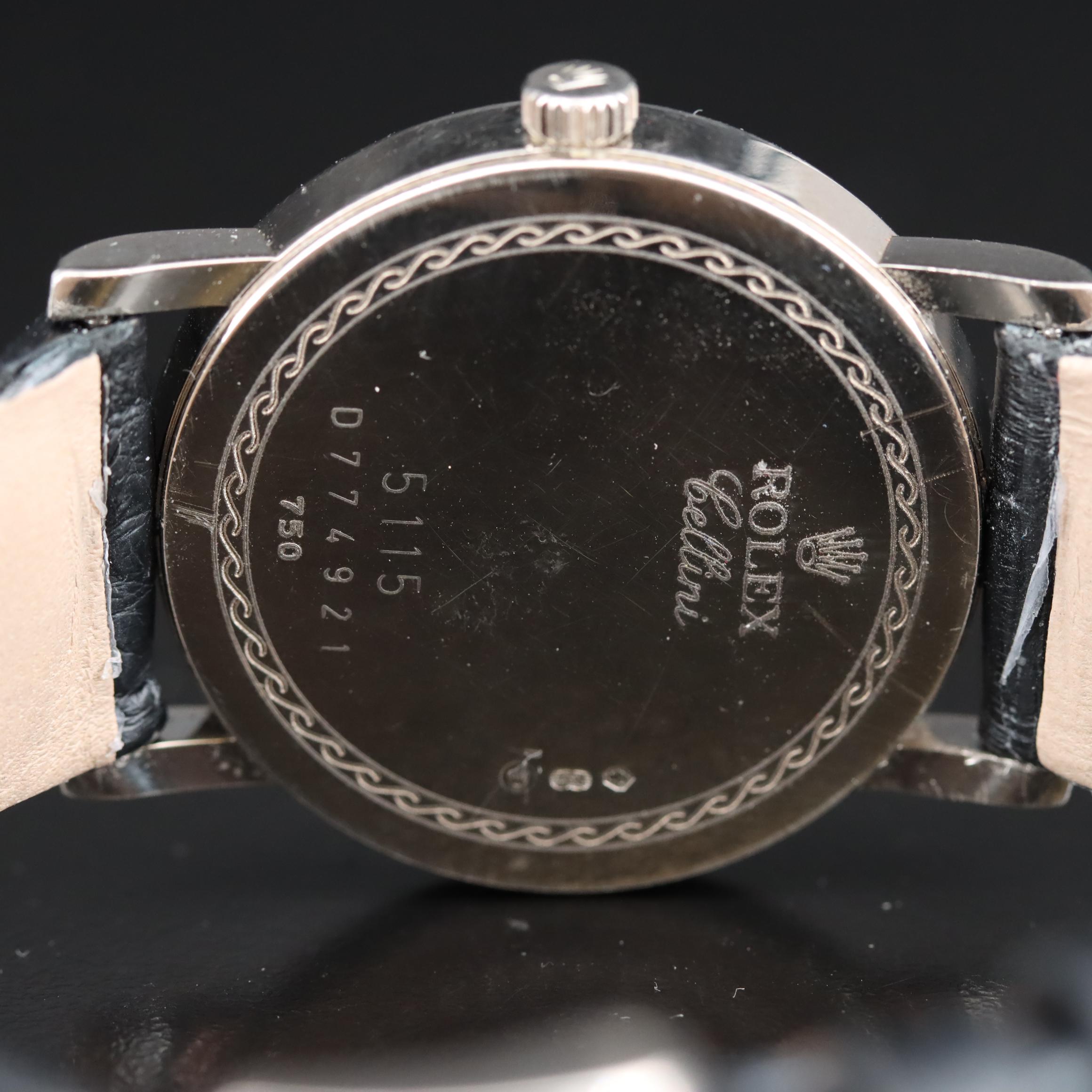 18K 2005 Rolex Cellini with Slate Roman Numeral Dial