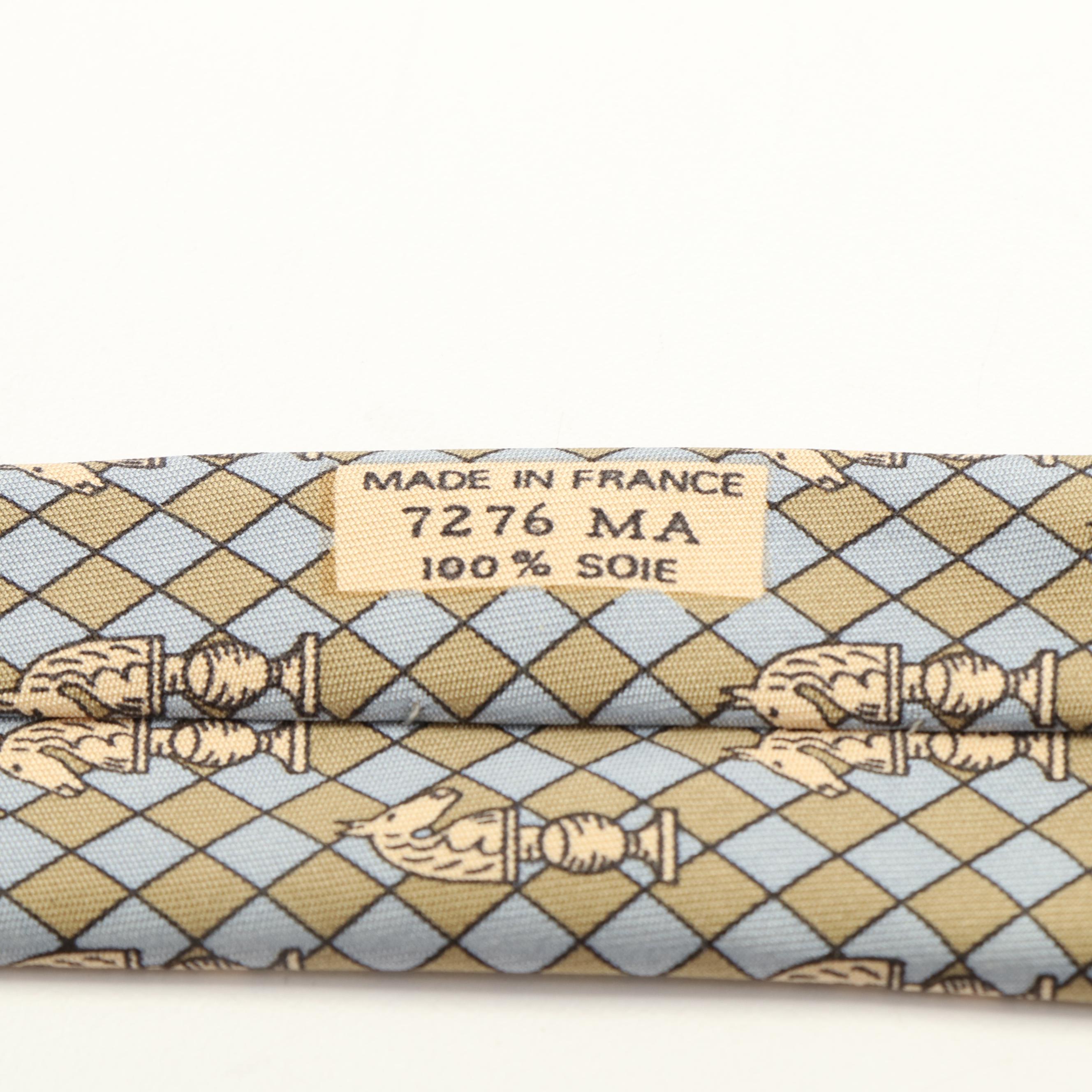 Hermès Knight Chess Pieces Silk Necktie