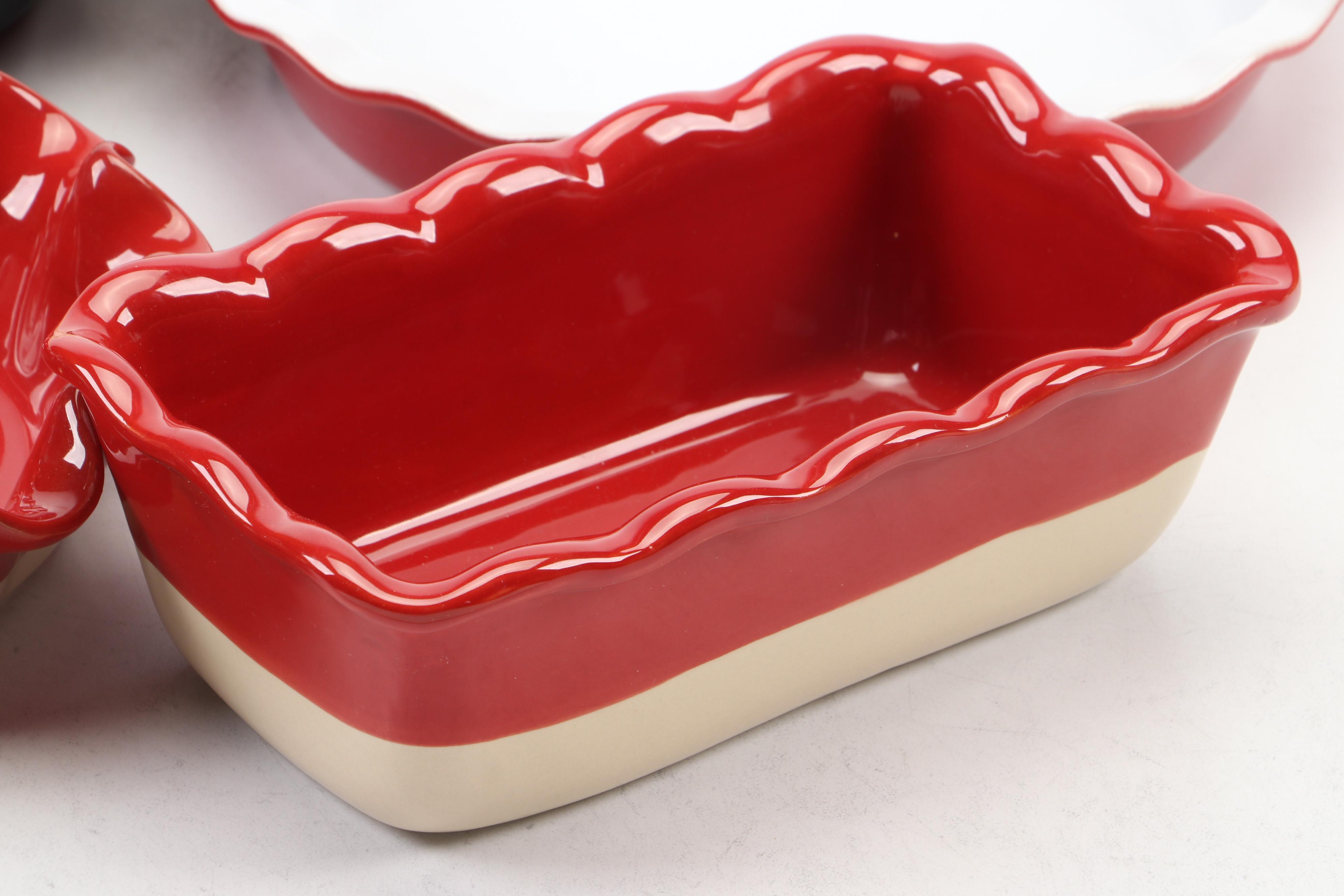 Emile Henry Ceramic Pie Dish and Loaf Bread Baker with More Bakeware