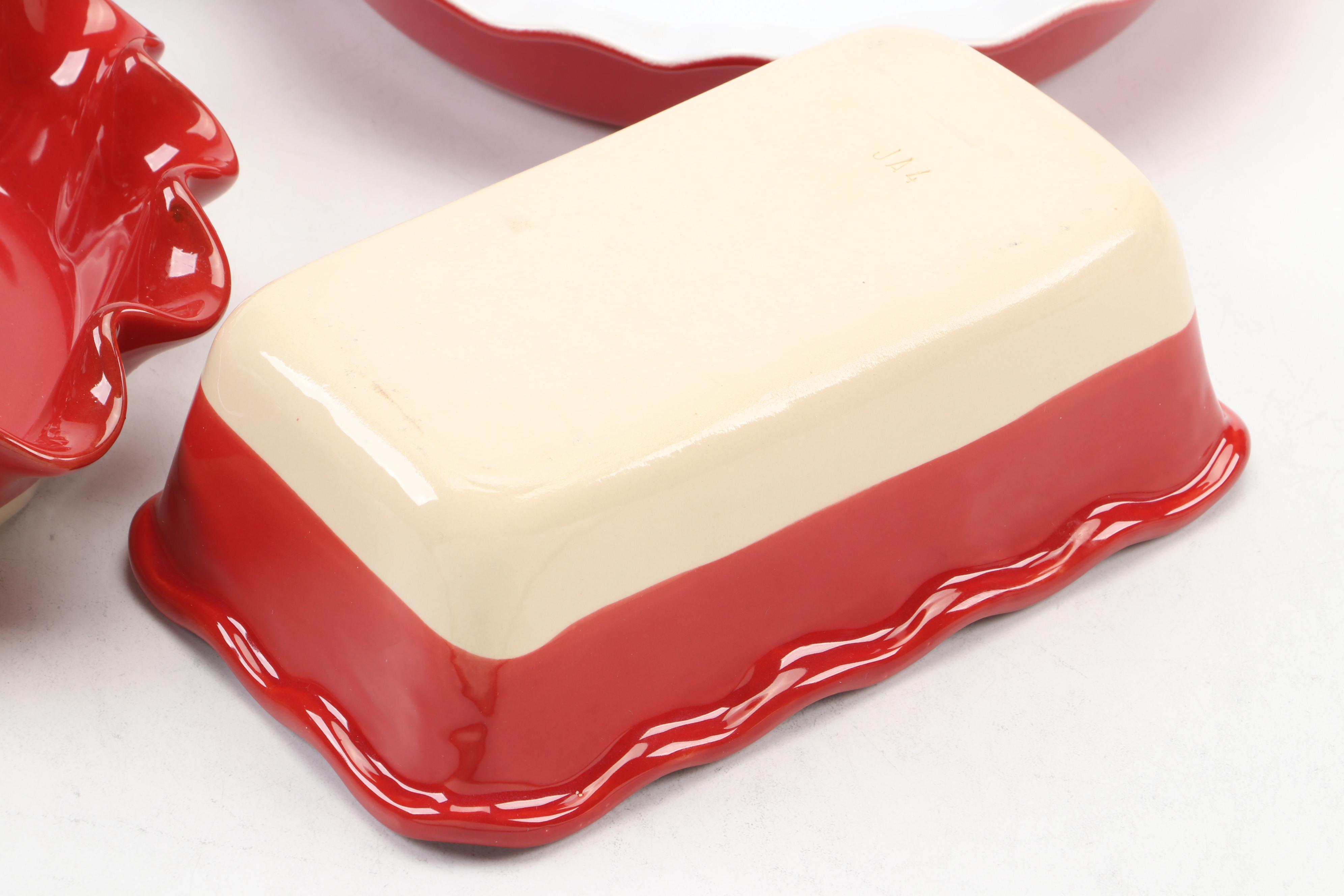 Emile Henry Ceramic Pie Dish and Loaf Bread Baker with More Bakeware