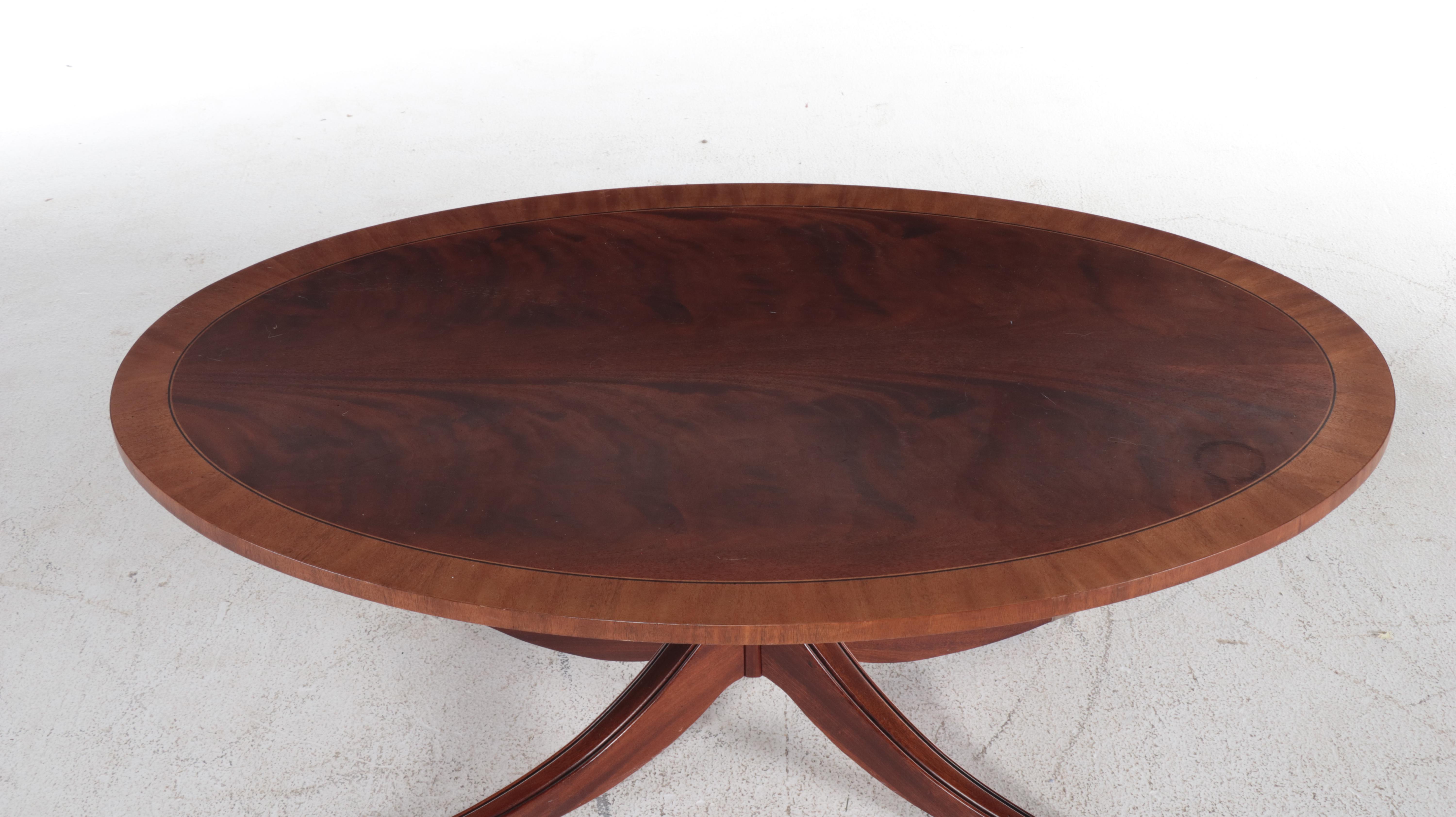 Ethan Allen "Newport" Flame Mahogany and Crossbanded Coffee Table