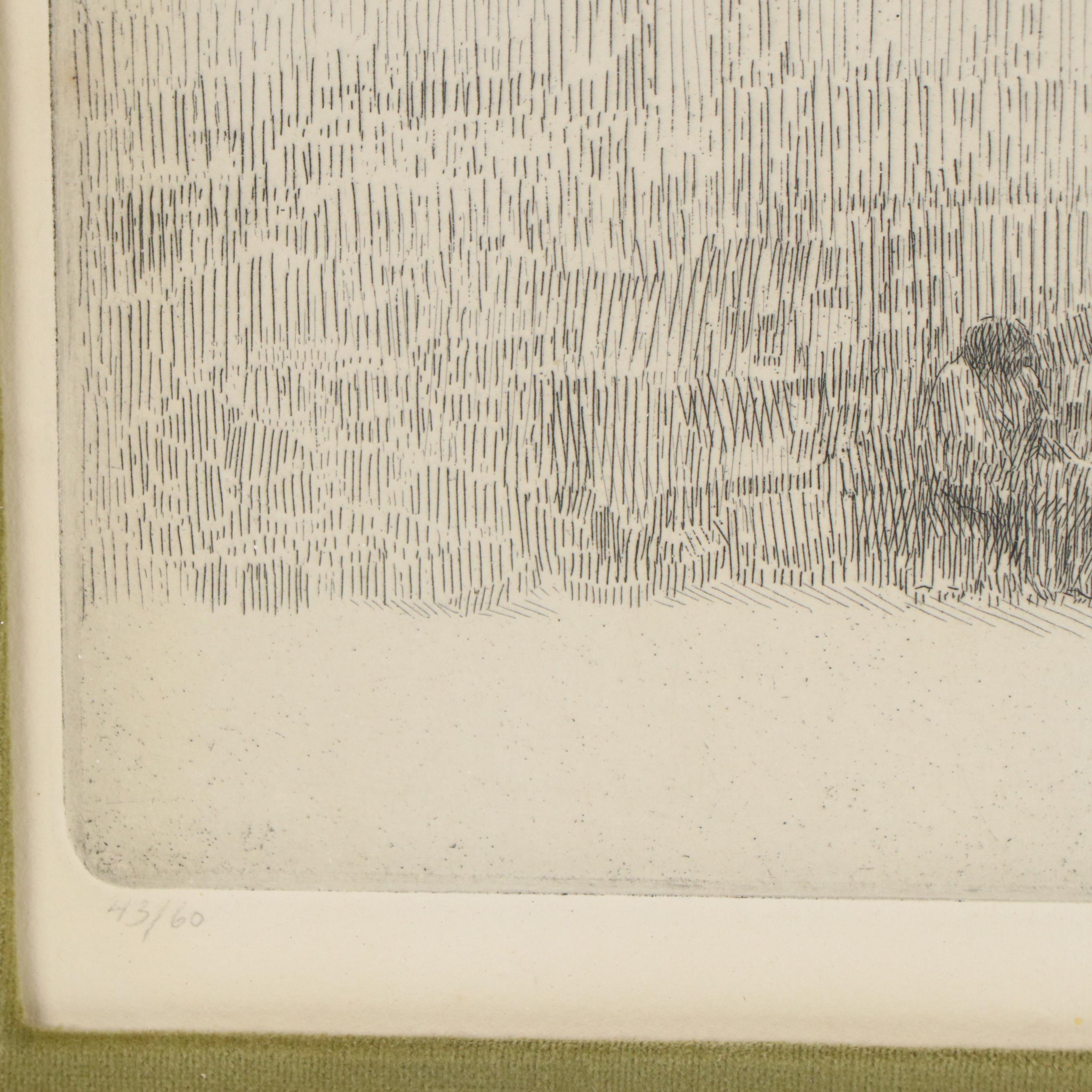 Harold Altman Etching "Conversation," Circa 1962