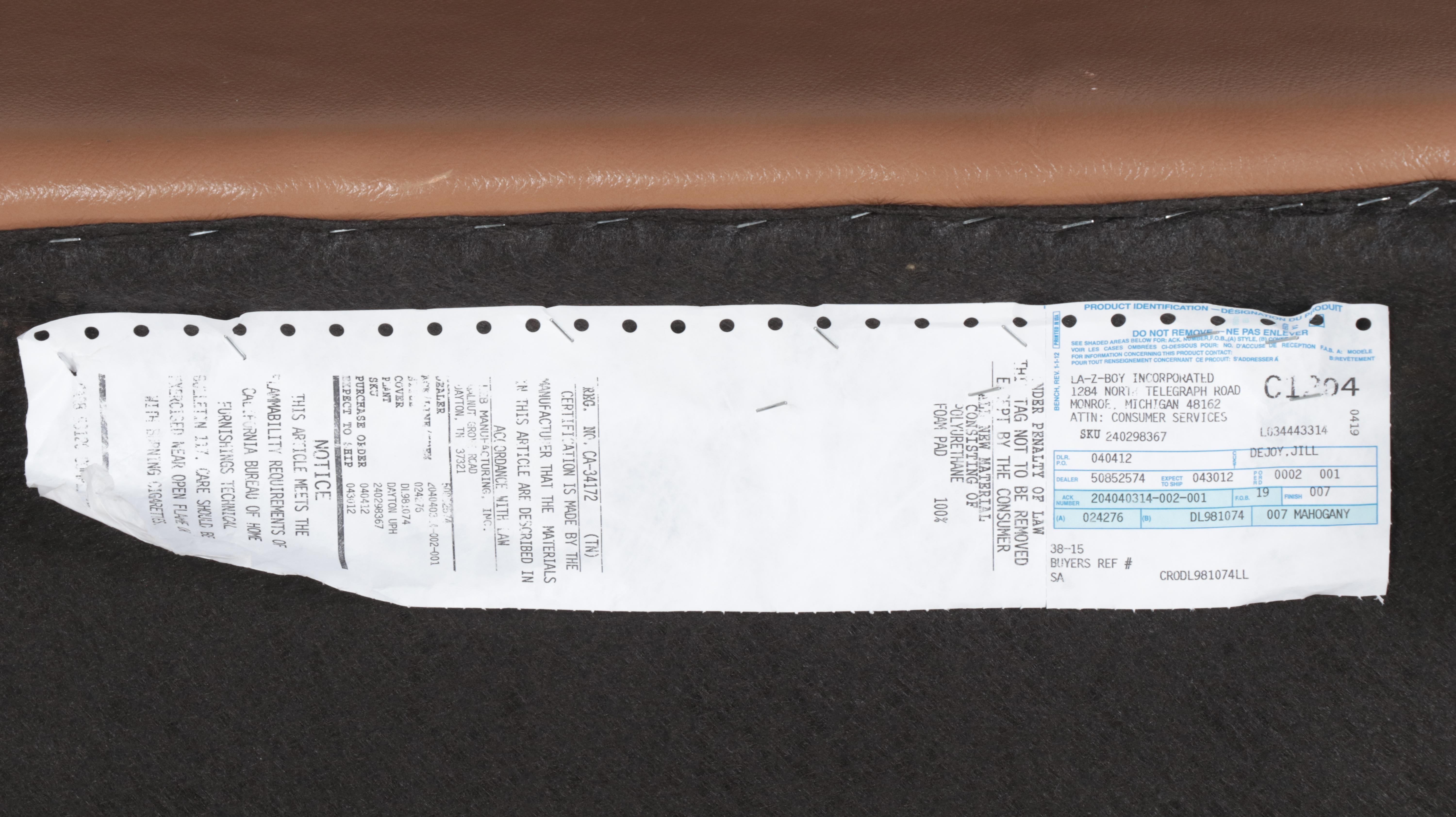 La-Z-Boy Leather Cocktail Ottoman