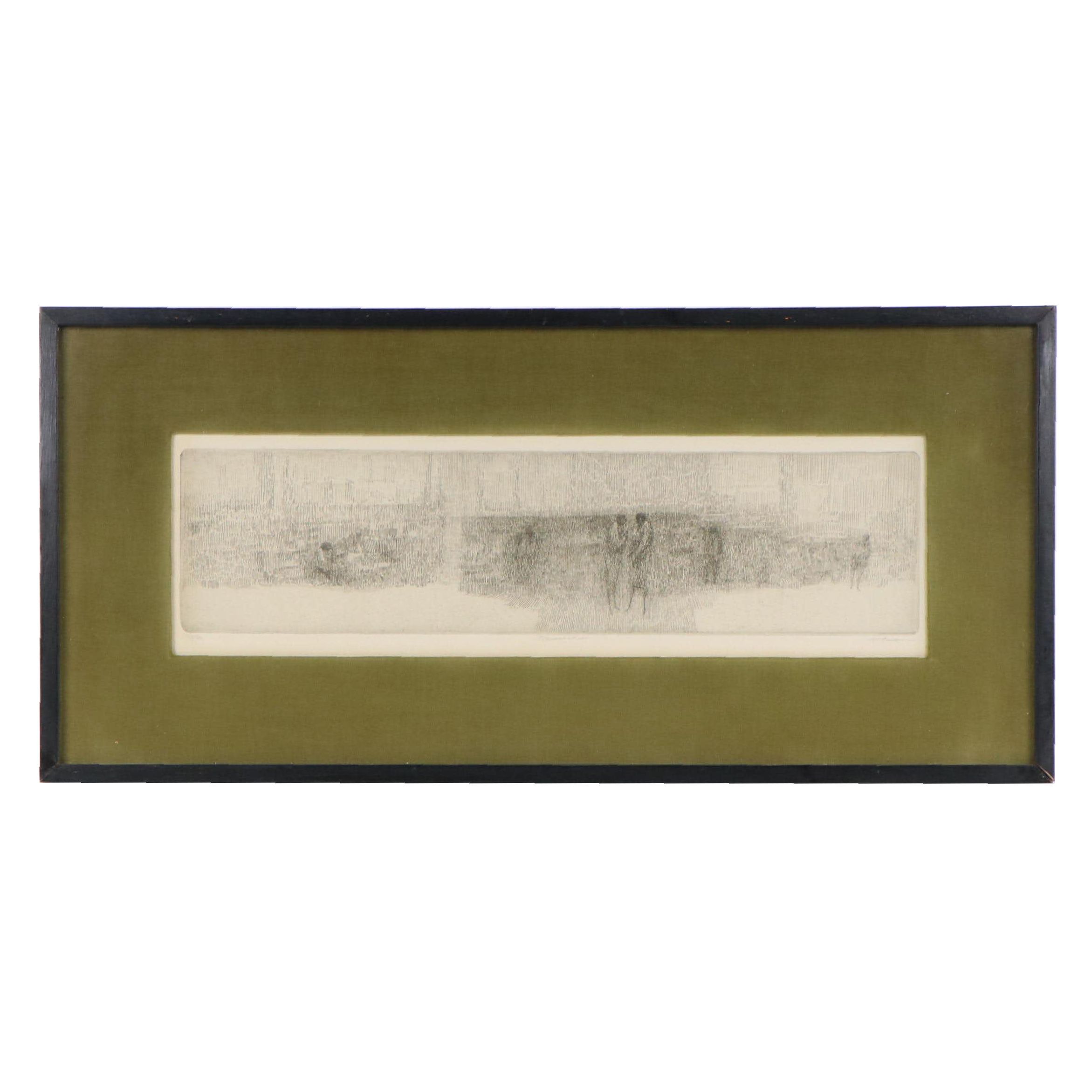 Harold Altman Etching "Conversation," Circa 1962