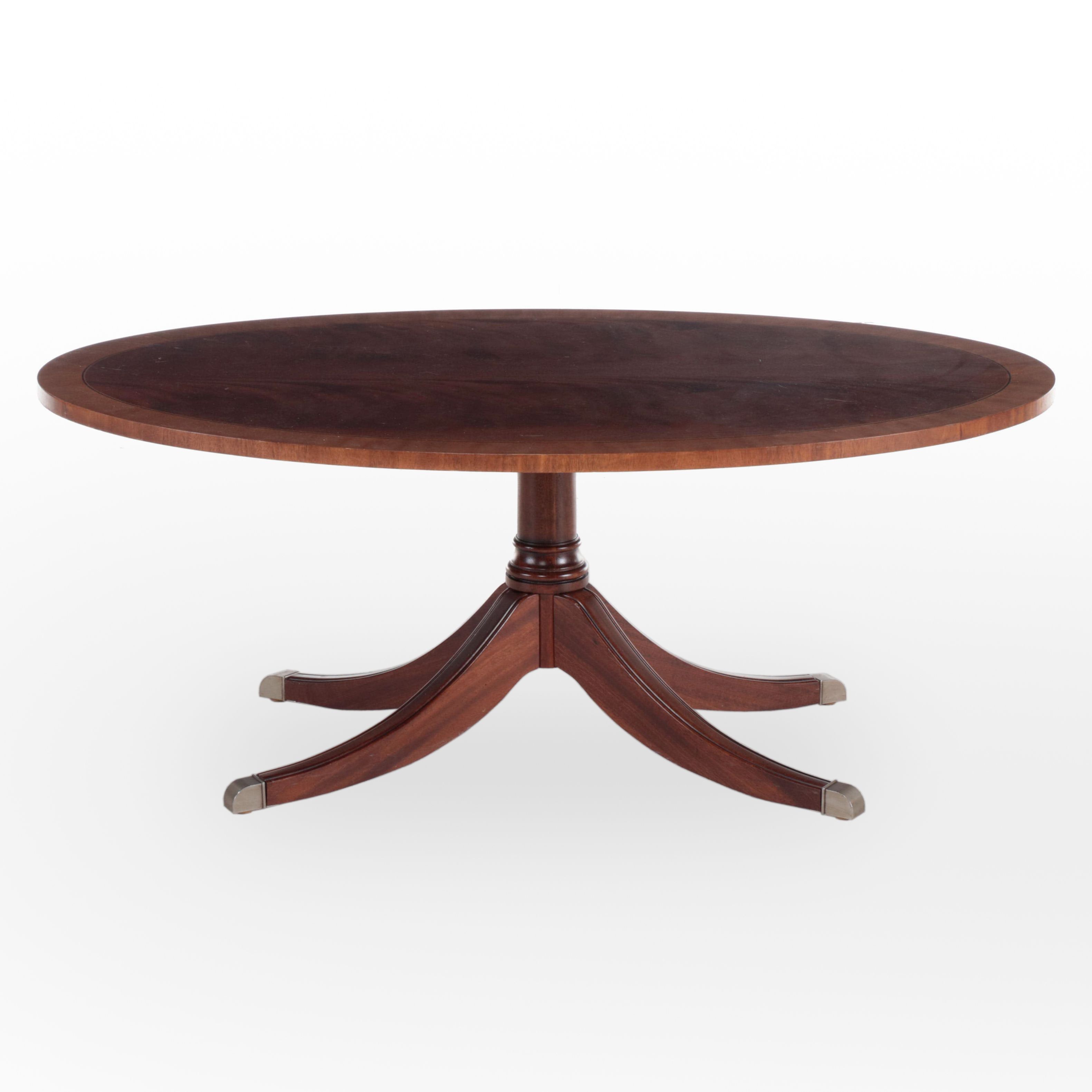 Ethan Allen "Newport" Flame Mahogany and Crossbanded Coffee Table