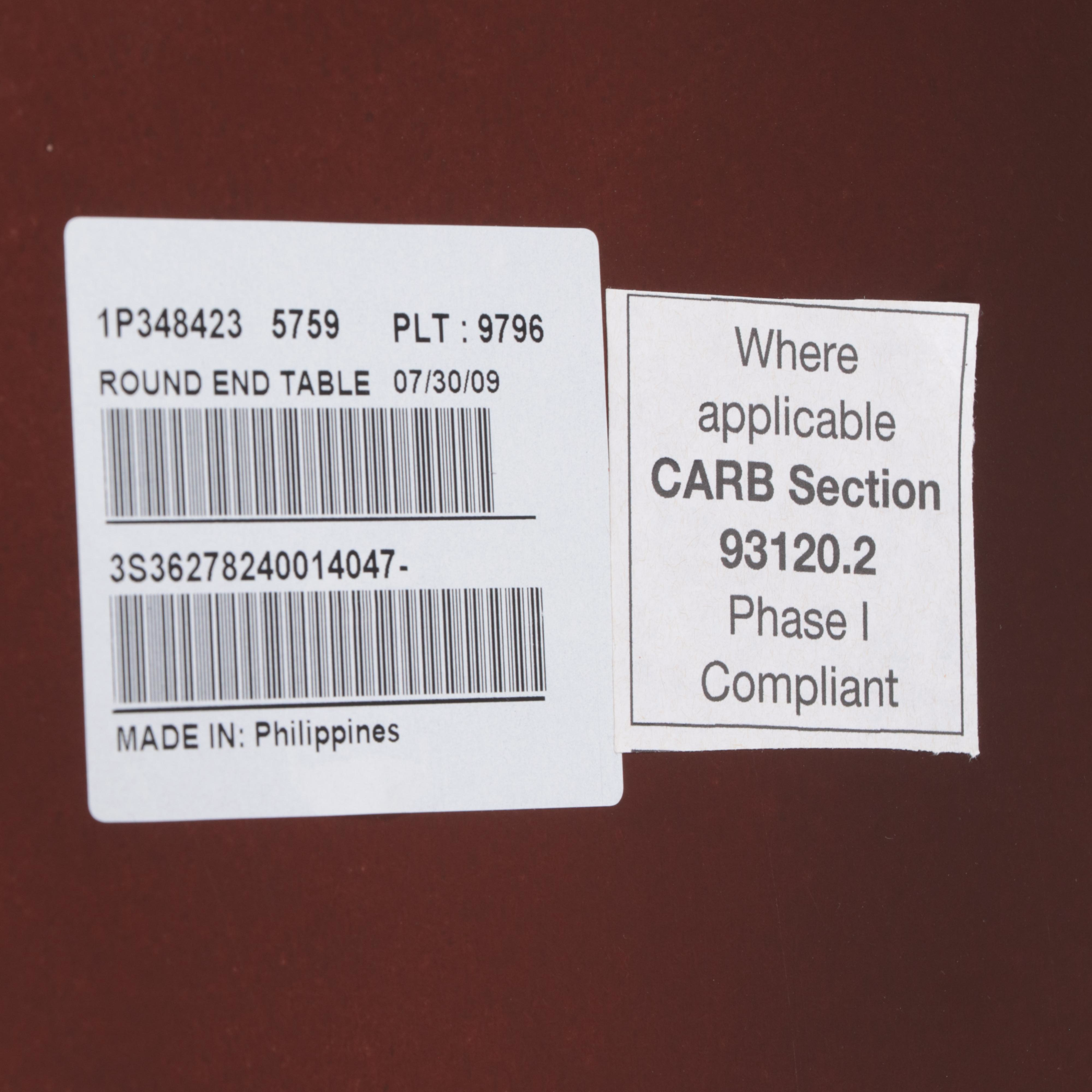 Ethan Allen Federal Style Mahogany and Crossbanded Two-Drawer Drum Side Table