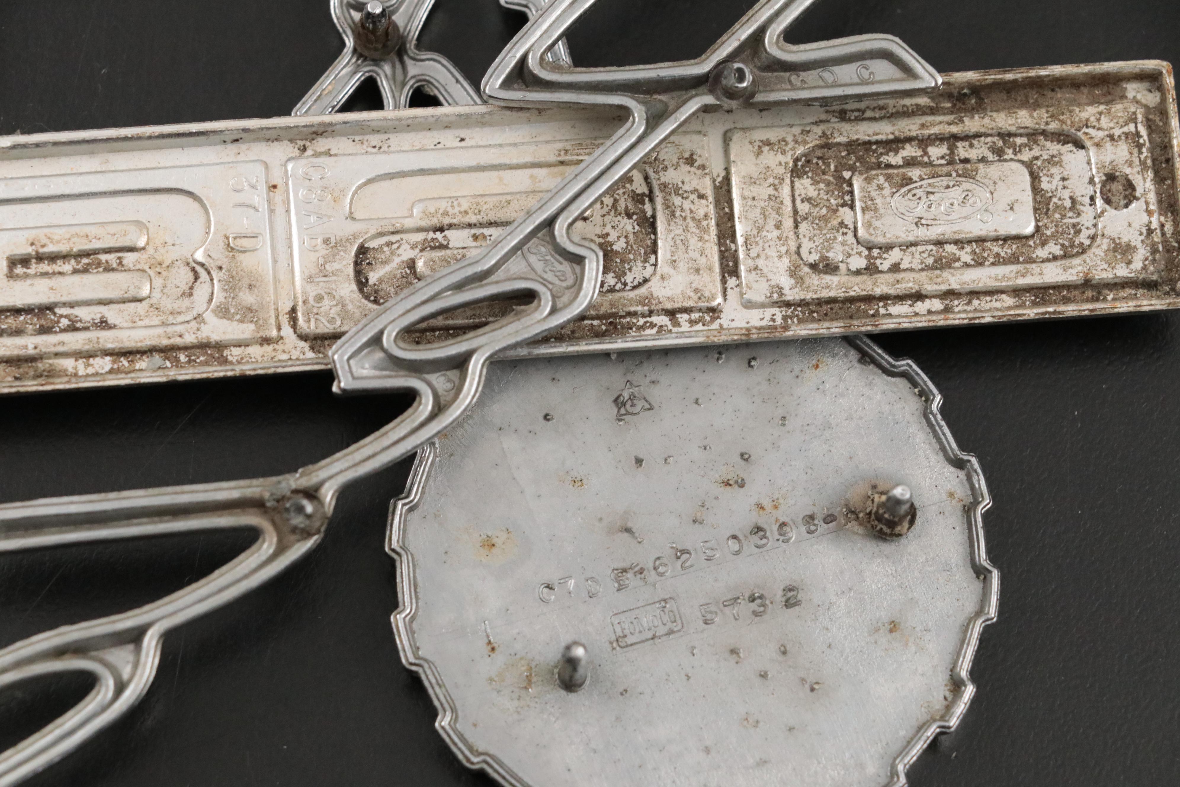 Ford, Chevrolet Corvette, Plymouth Valiant Metal Automotive Emblems