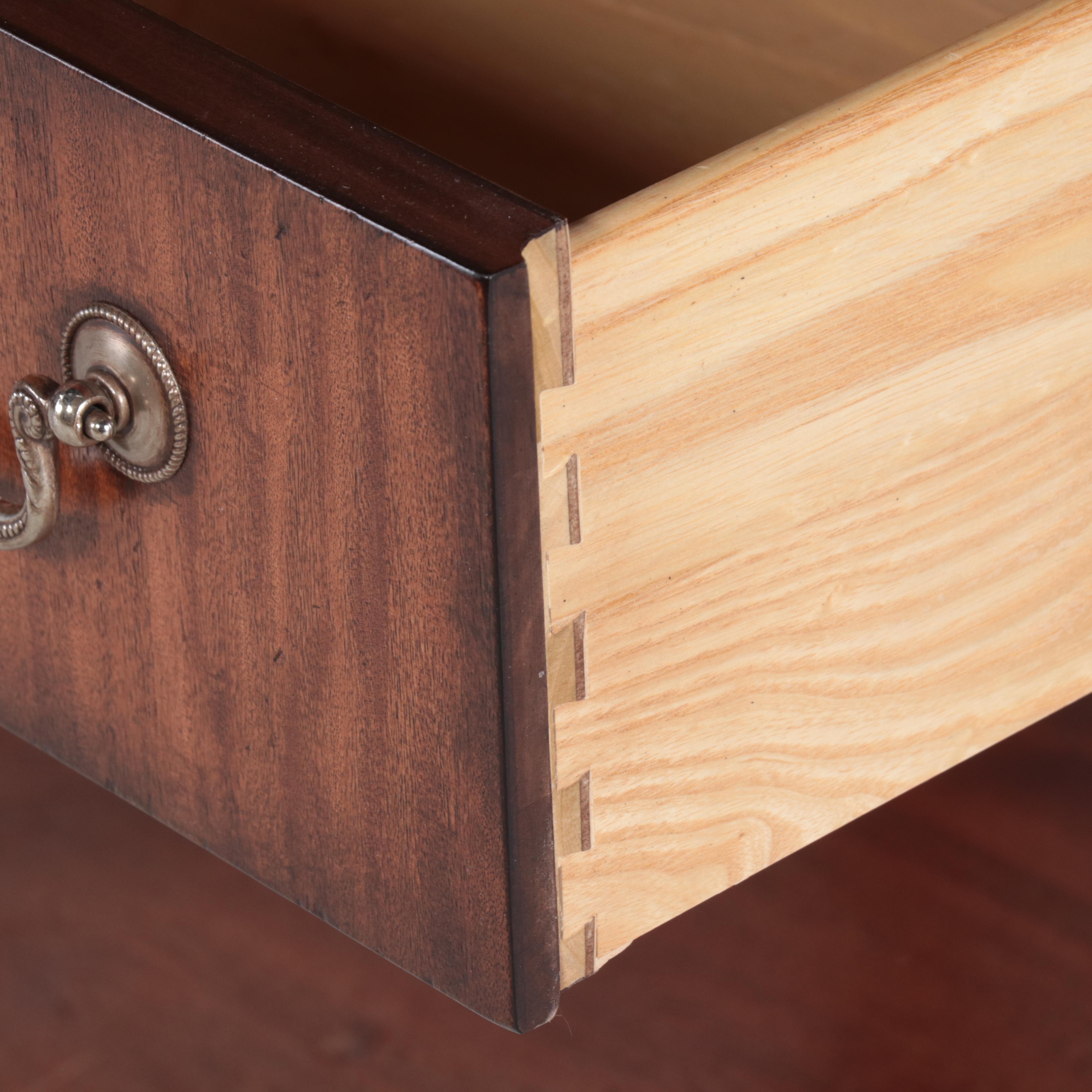 Pair of Ethan Allen "Newport" Federal Style Mahogany Two-Drawer Nightstands