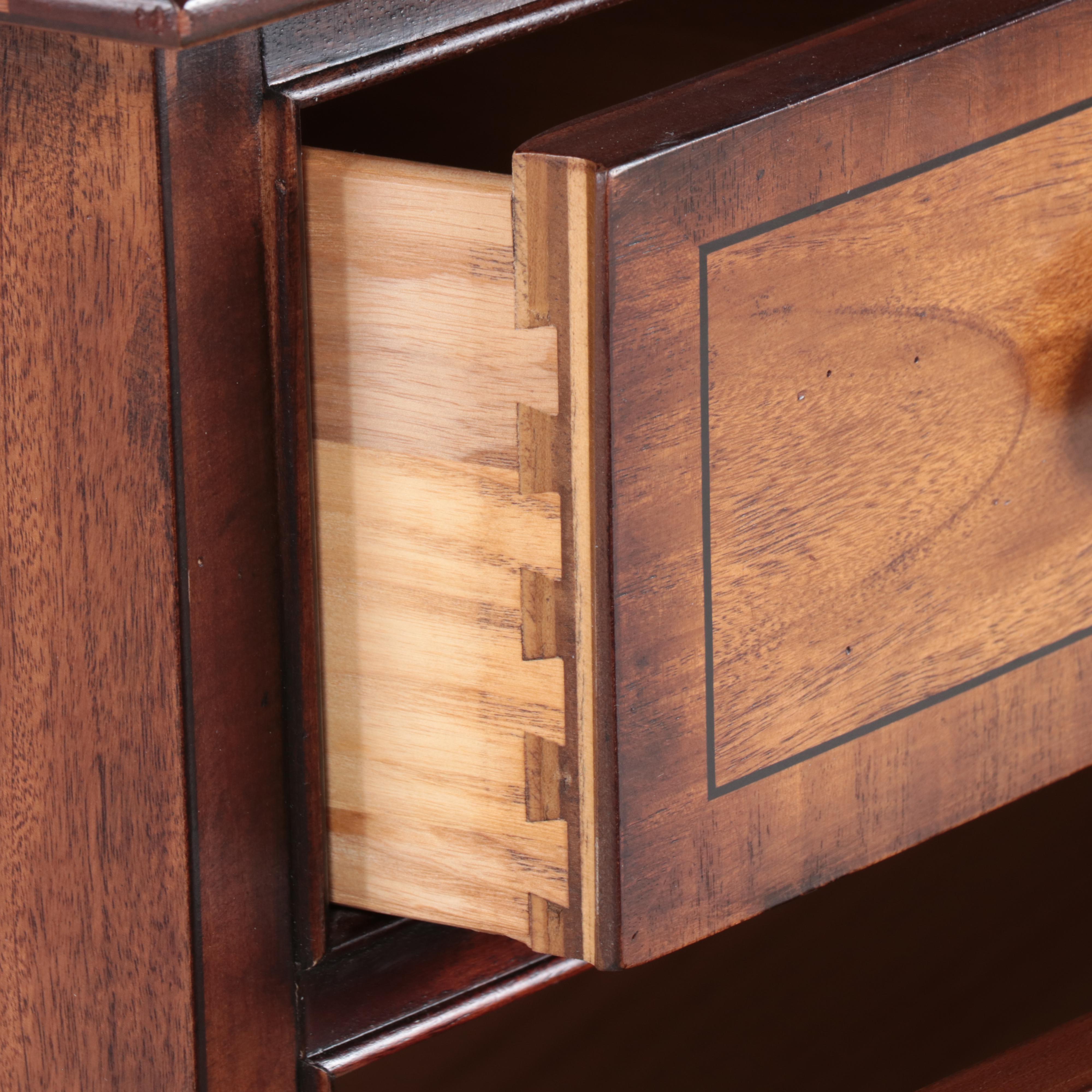 Ethan Allen "Newport" Federal Style Mahogany and Crossbanded Bowfront Chest