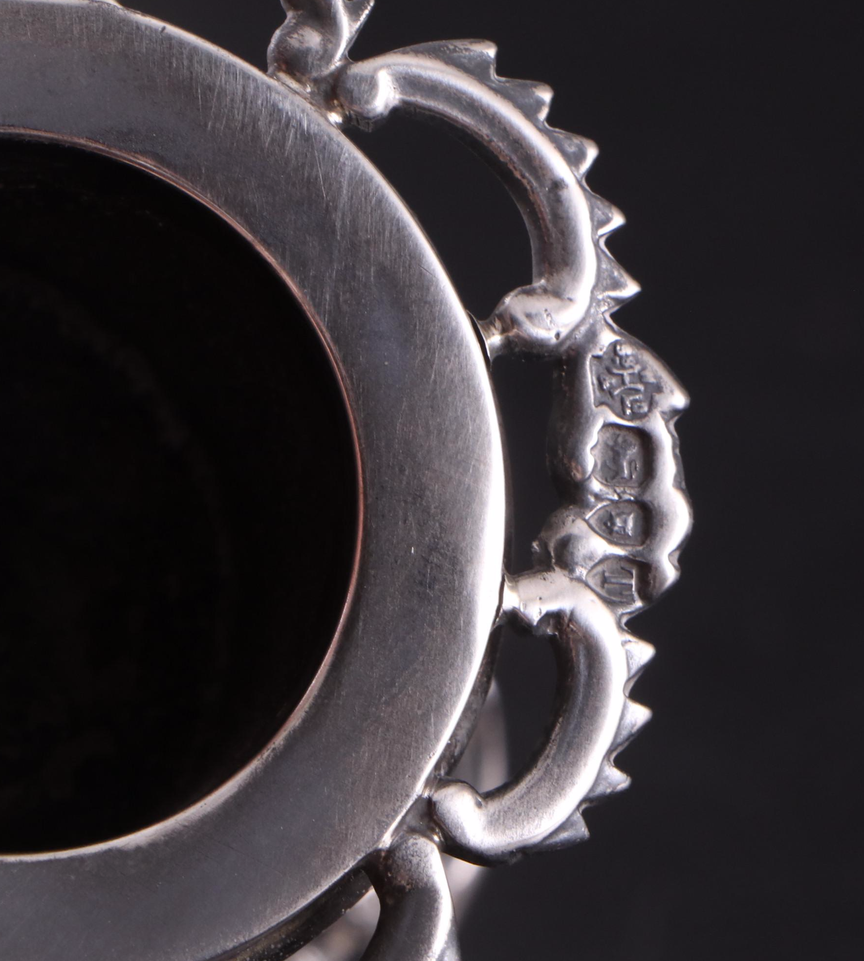 Victorian Sterling Silver Stork Ribbon Puller and Sterling and Crystal Stand