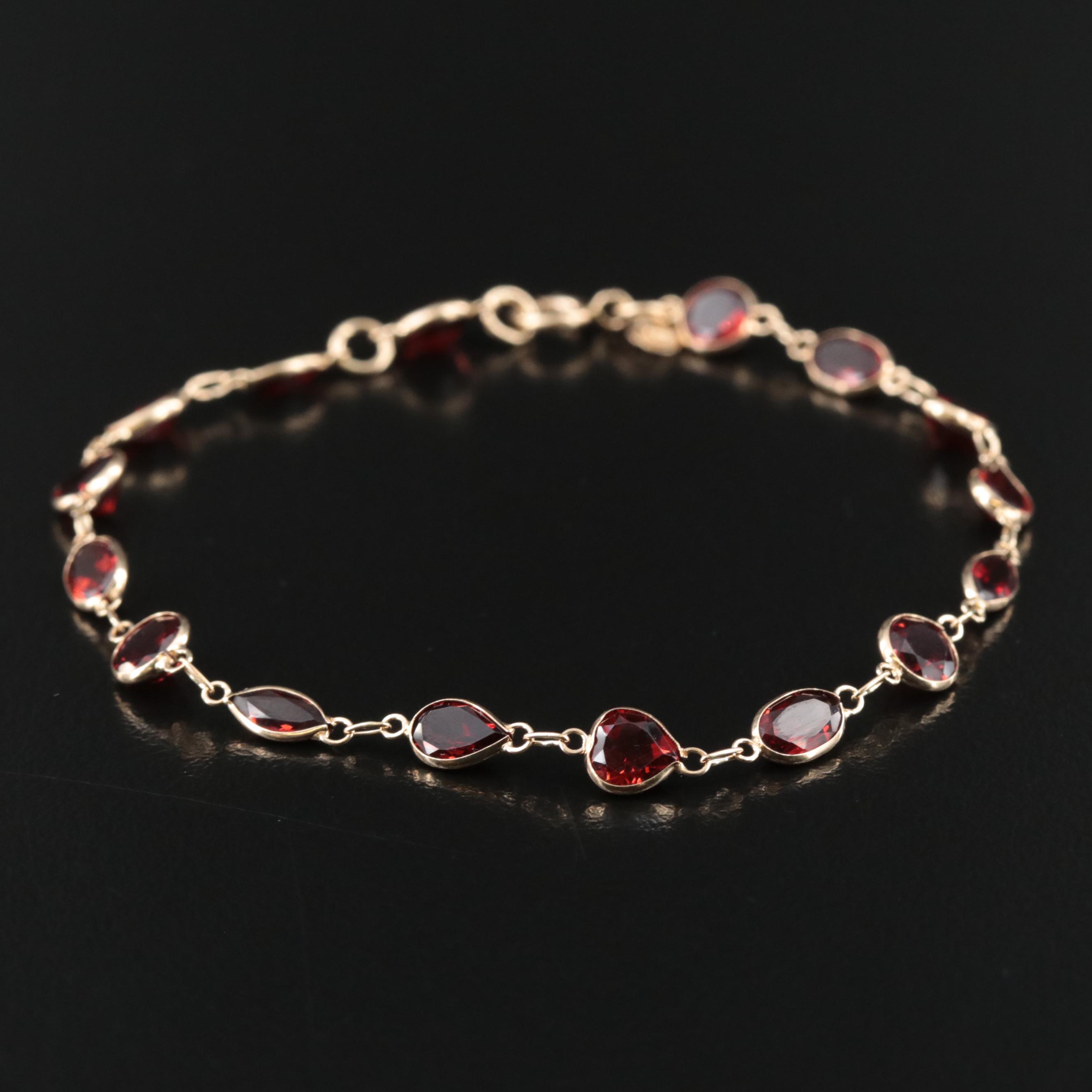 14K Garnet Bracelet