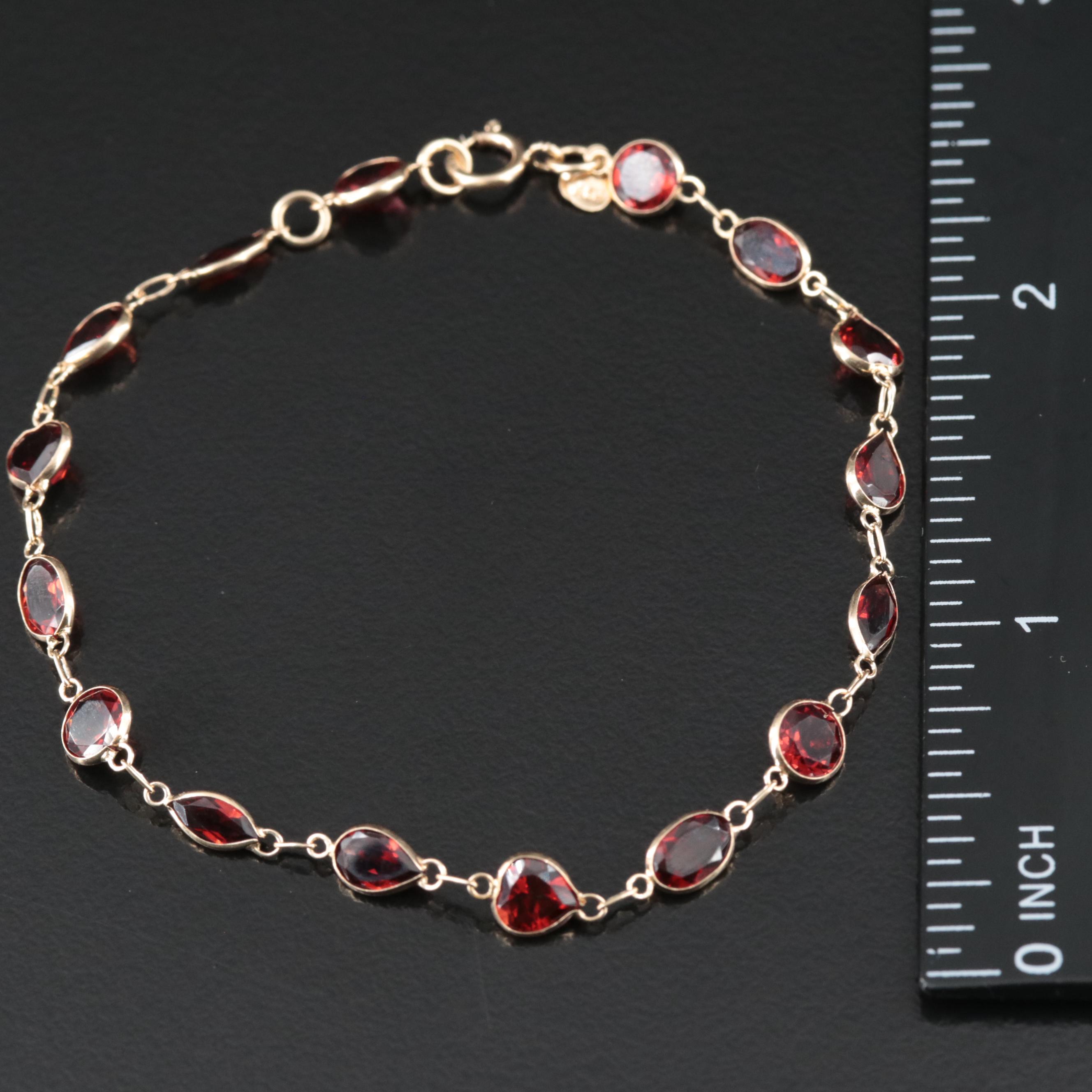 14K Garnet Bracelet